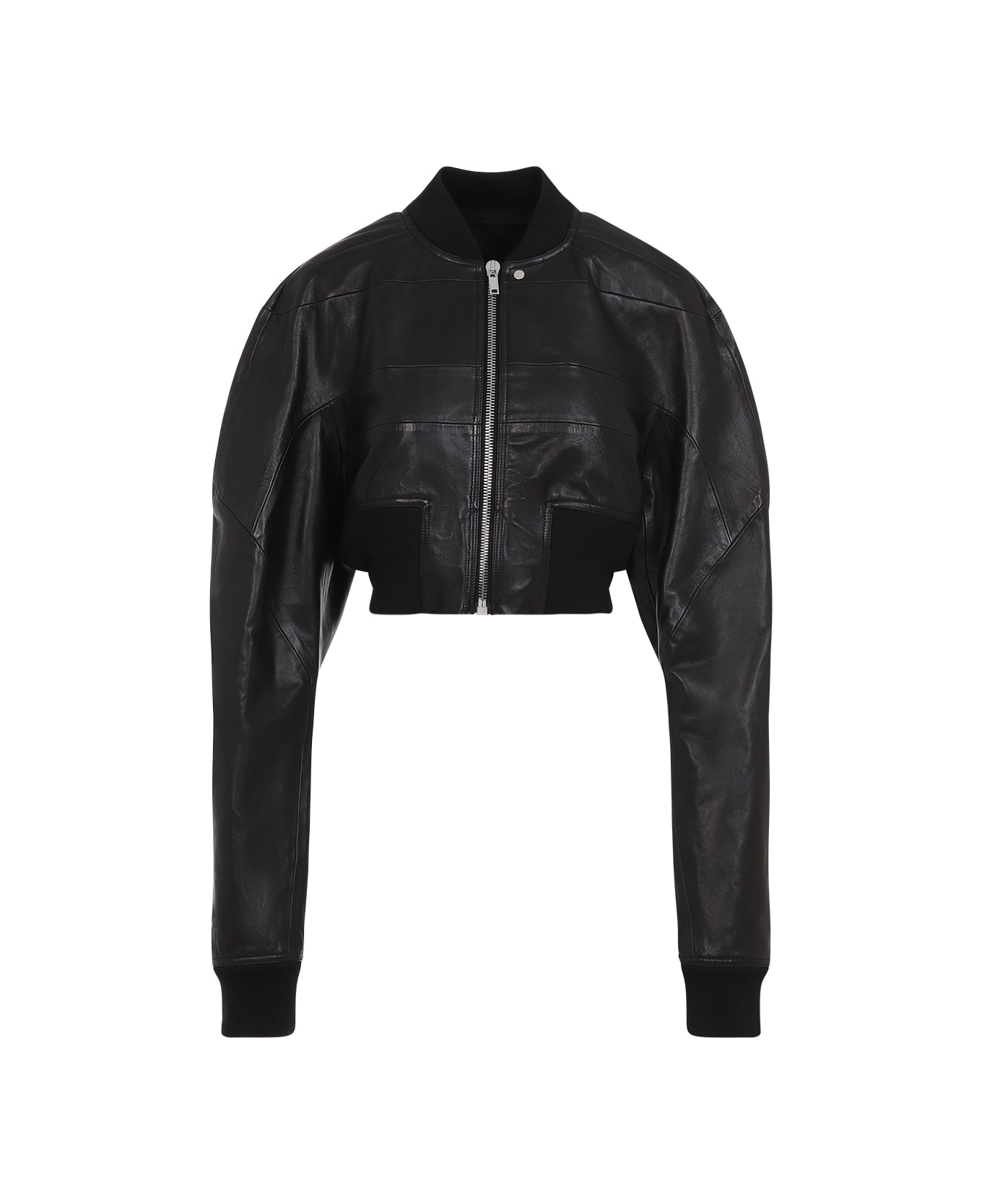 Rick Owens Girdered Cropped Bomber Jacket - Black