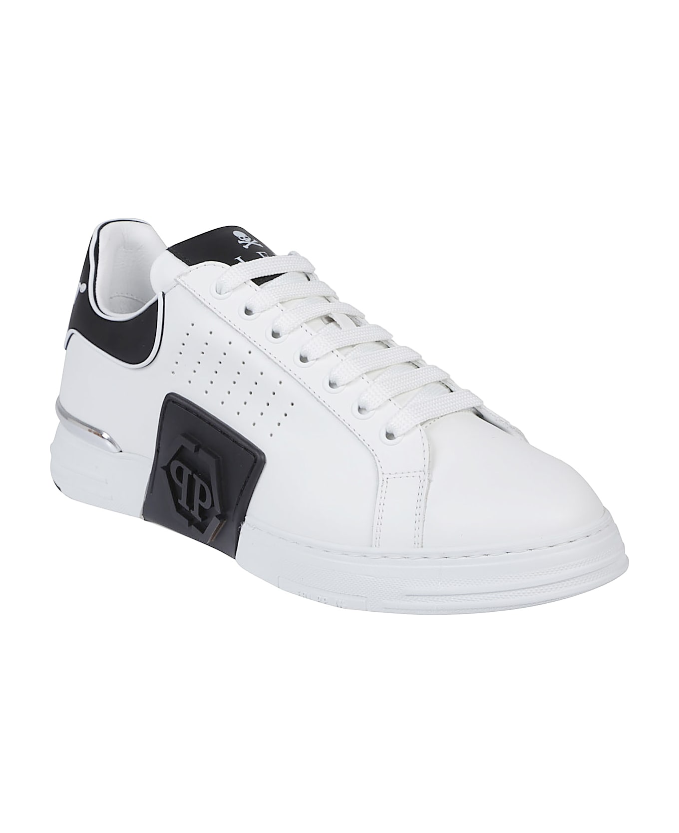 Philipp Plein Hexagon Low Top Sneakers - White/black