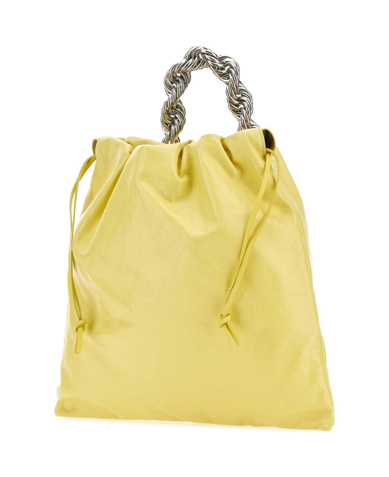 Jil Sander Yellow Leather Bucket Bag - PASTELYELLOW