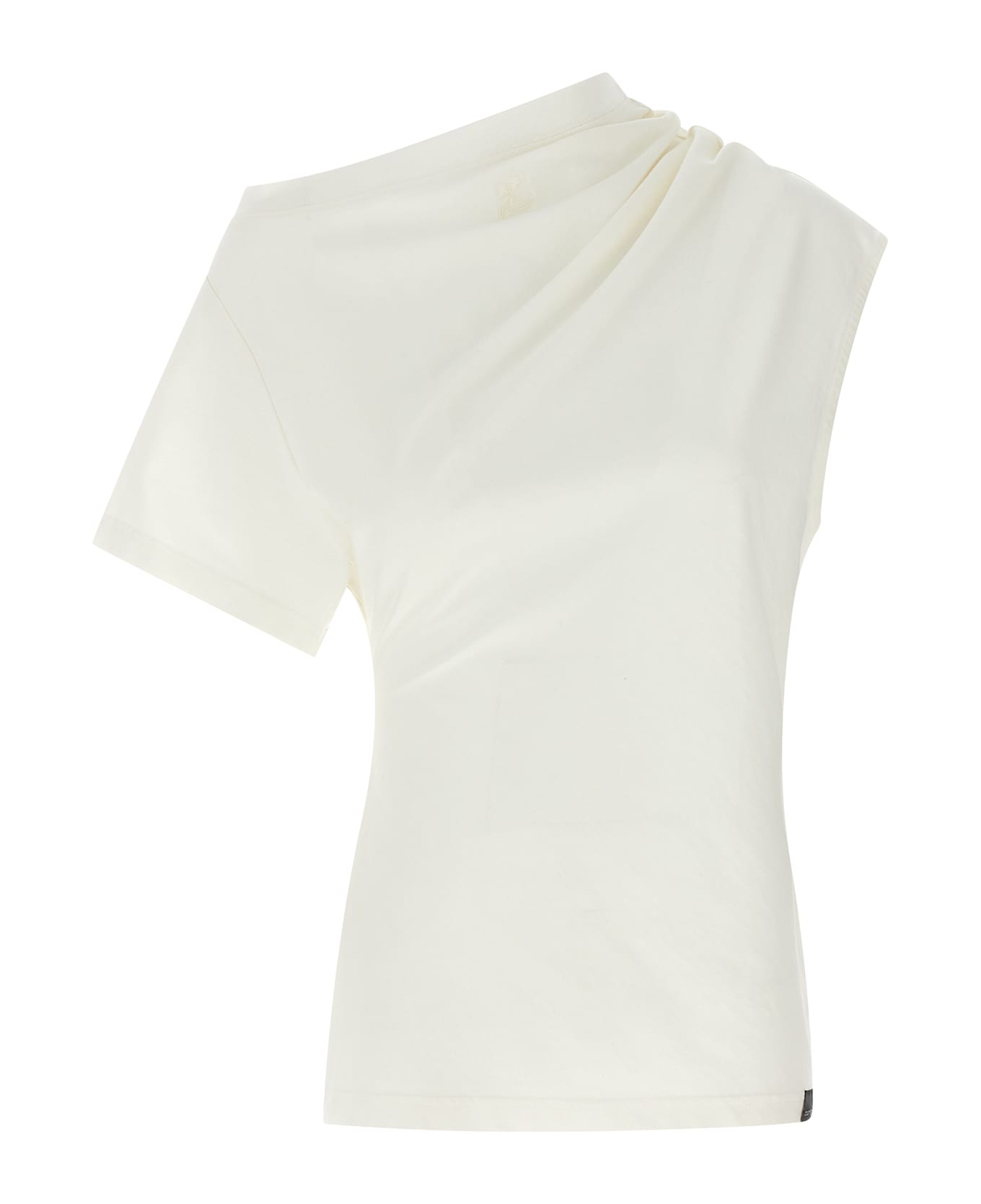 Courrèges 
twist Asymetrical
 T-shirt - White