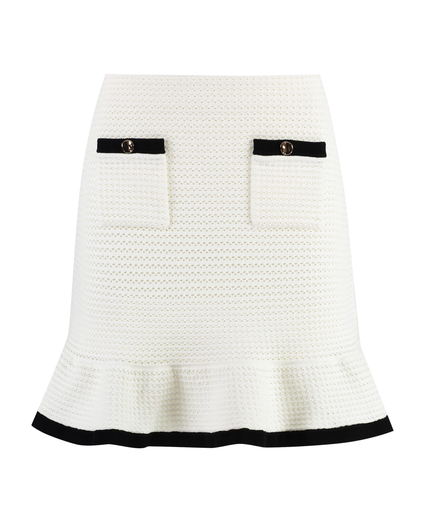 self-portrait Knitted Mini Skirt - White