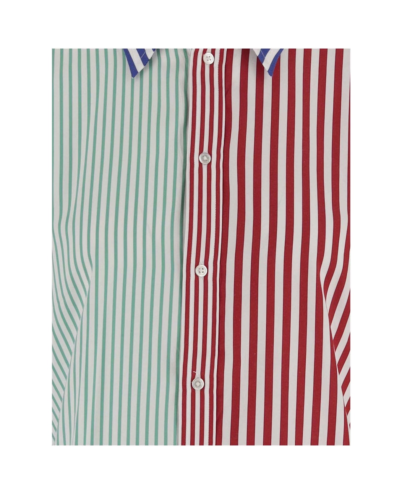 Ralph Lauren Color-block Cotton Striped Shirt - GREEN/RED