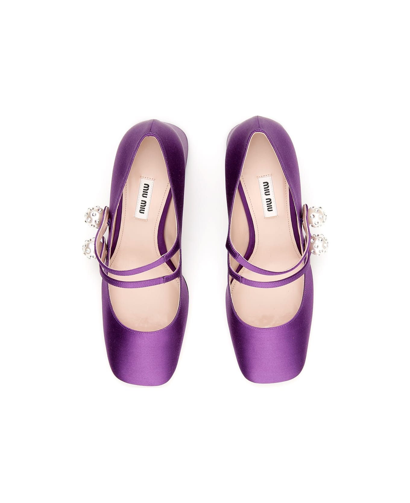 Miu Miu Pearl Satin Pumps - VIOLA (Purple)