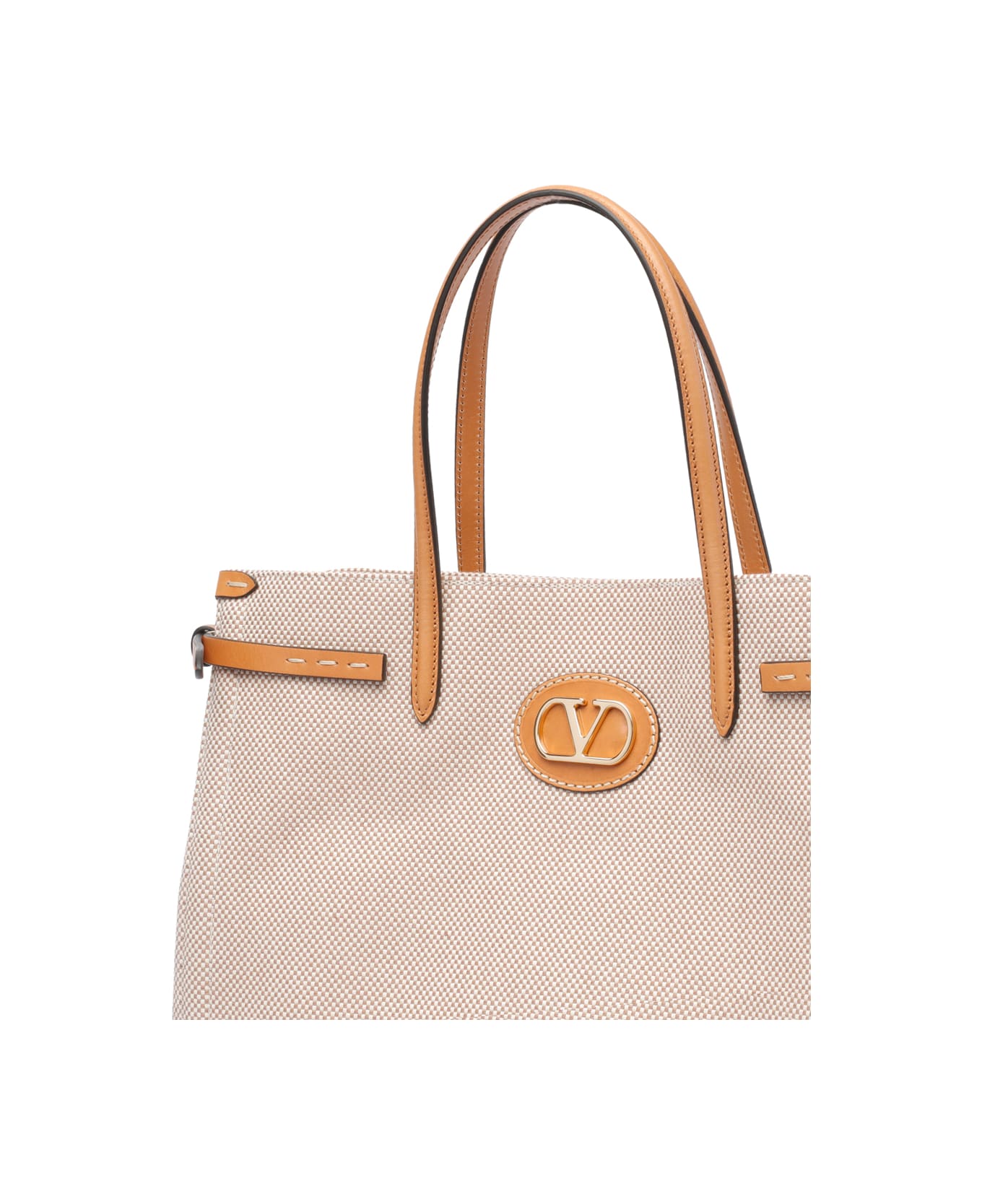 Valentino Garavani Medium Valentino Garavani Antibes Canvas Tote Bag - Beige