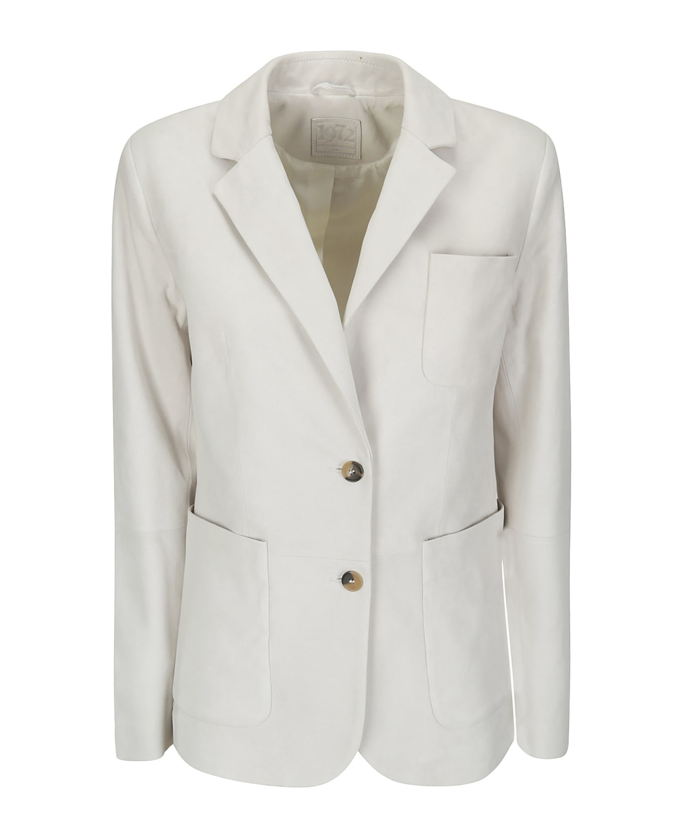 Desa 1972 Leather Blazer Jacket - MARBLE WHITE