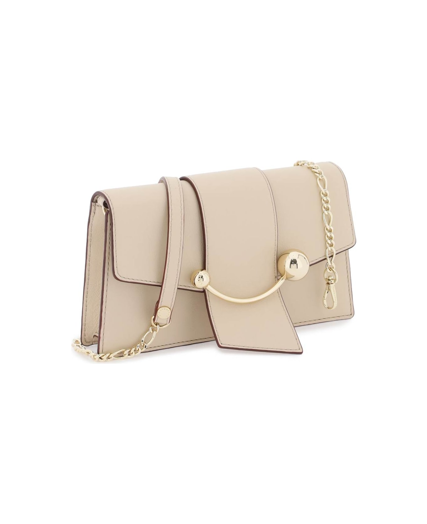 Strathberry Crescent On A Chain Crossbody Mini Bag - OAT (Beige)