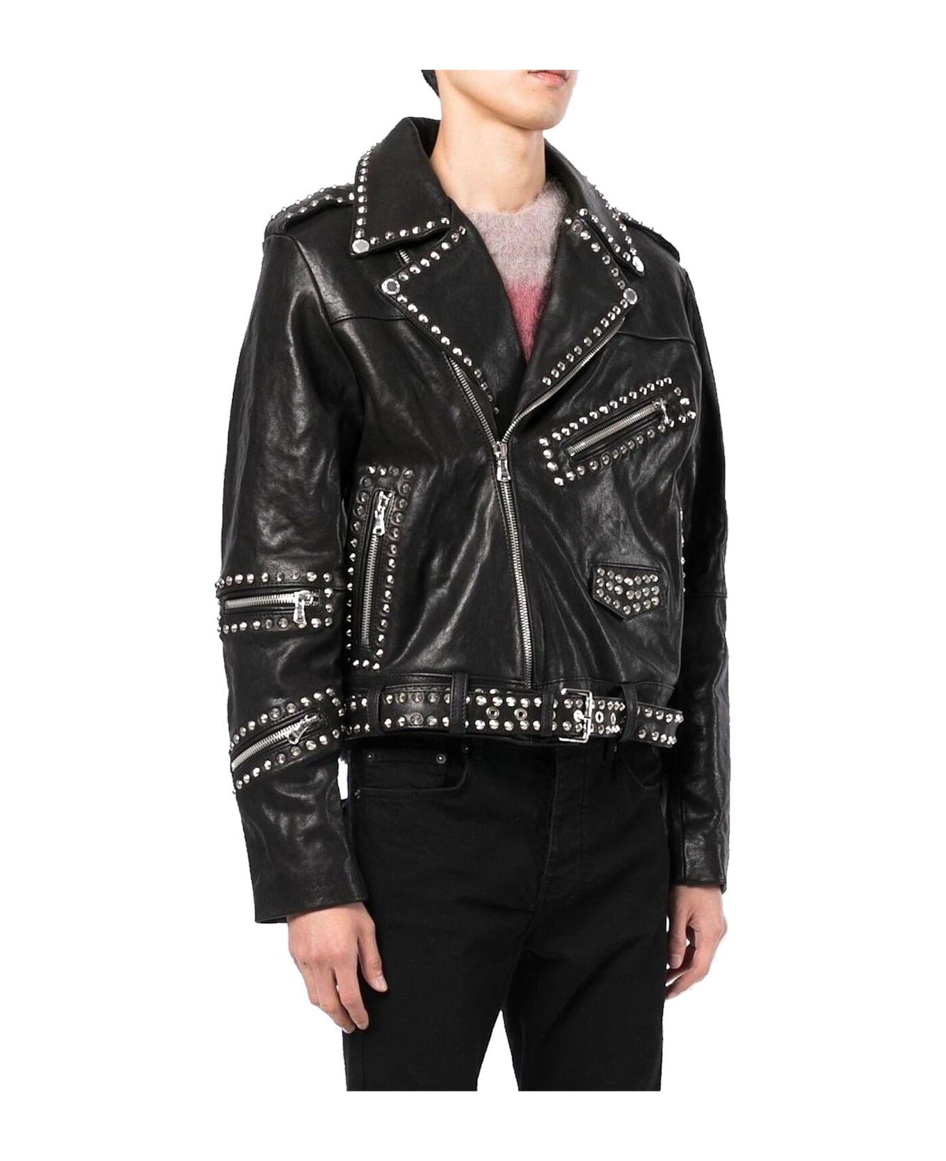 Celine Studded Leather Jacket - Black