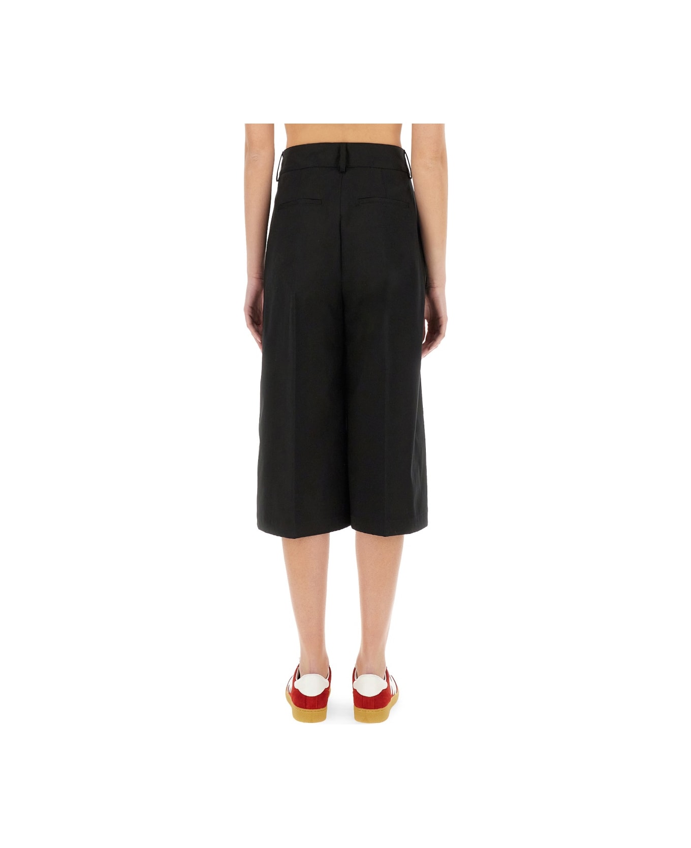 MSGM "wide-leg" Midi Pants - BLACK