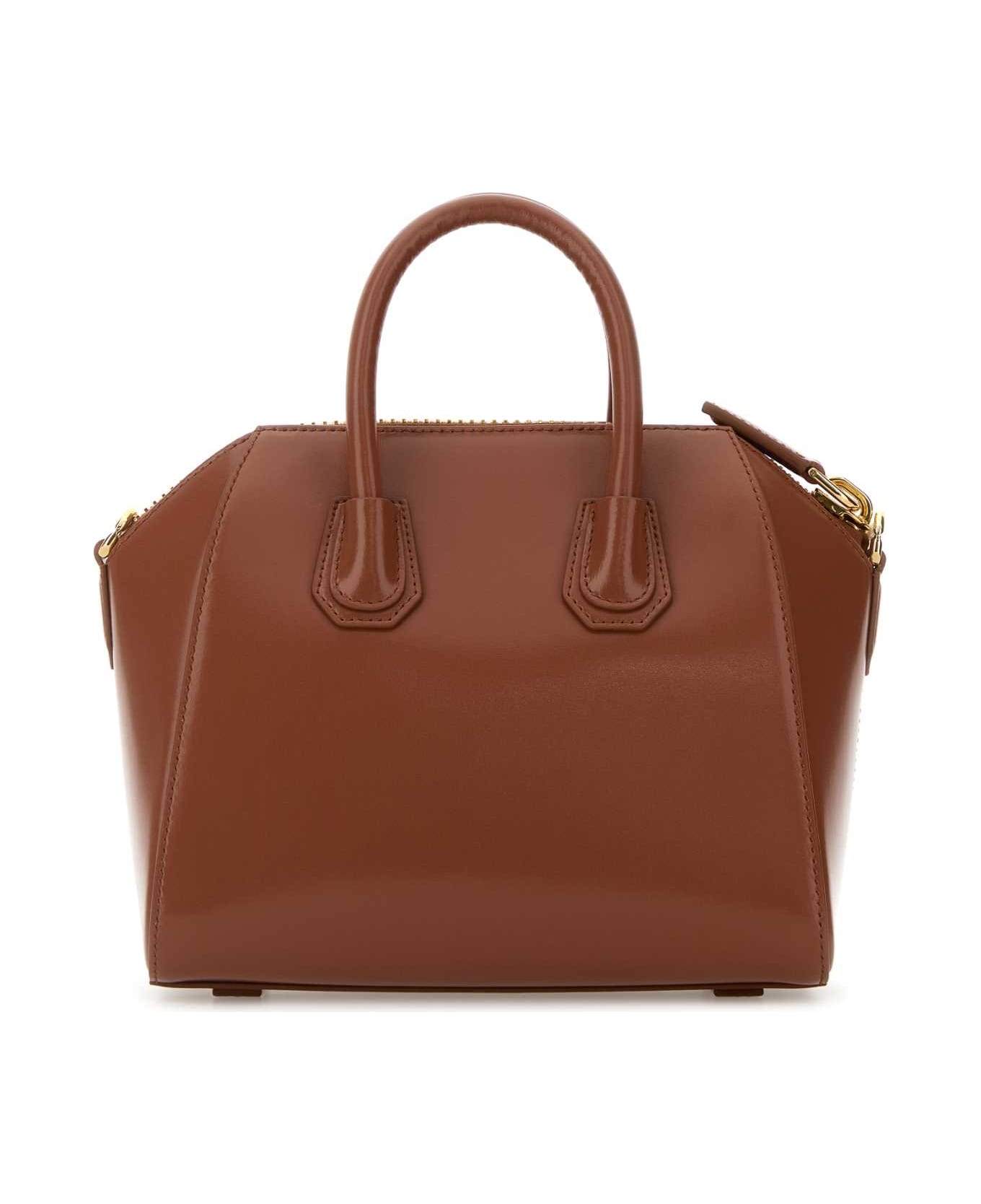 Givenchy Caramel Leather Mini Antigona Handbag - CARAMELBROWN