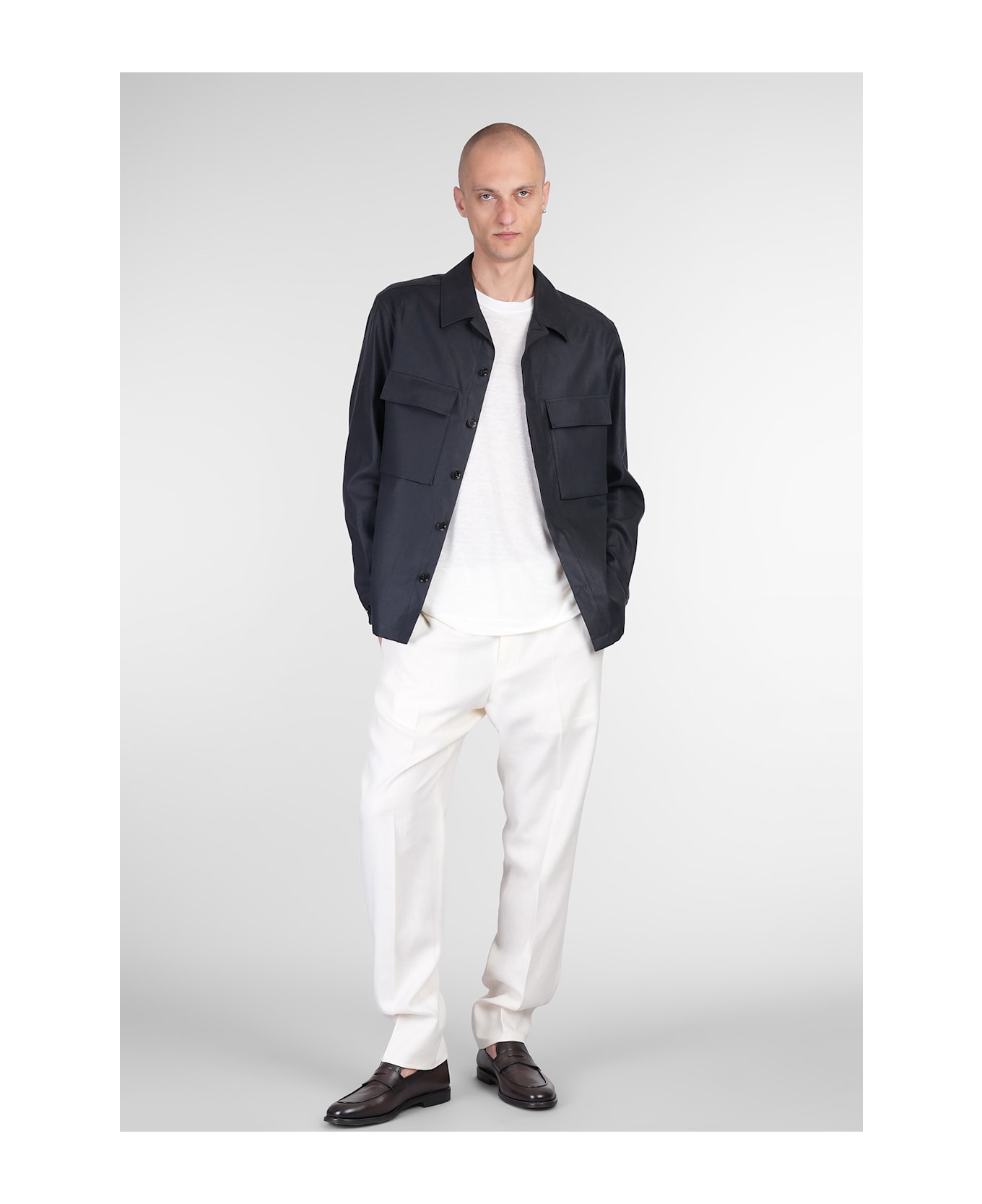 Zegna Shirt In Black Linen - black