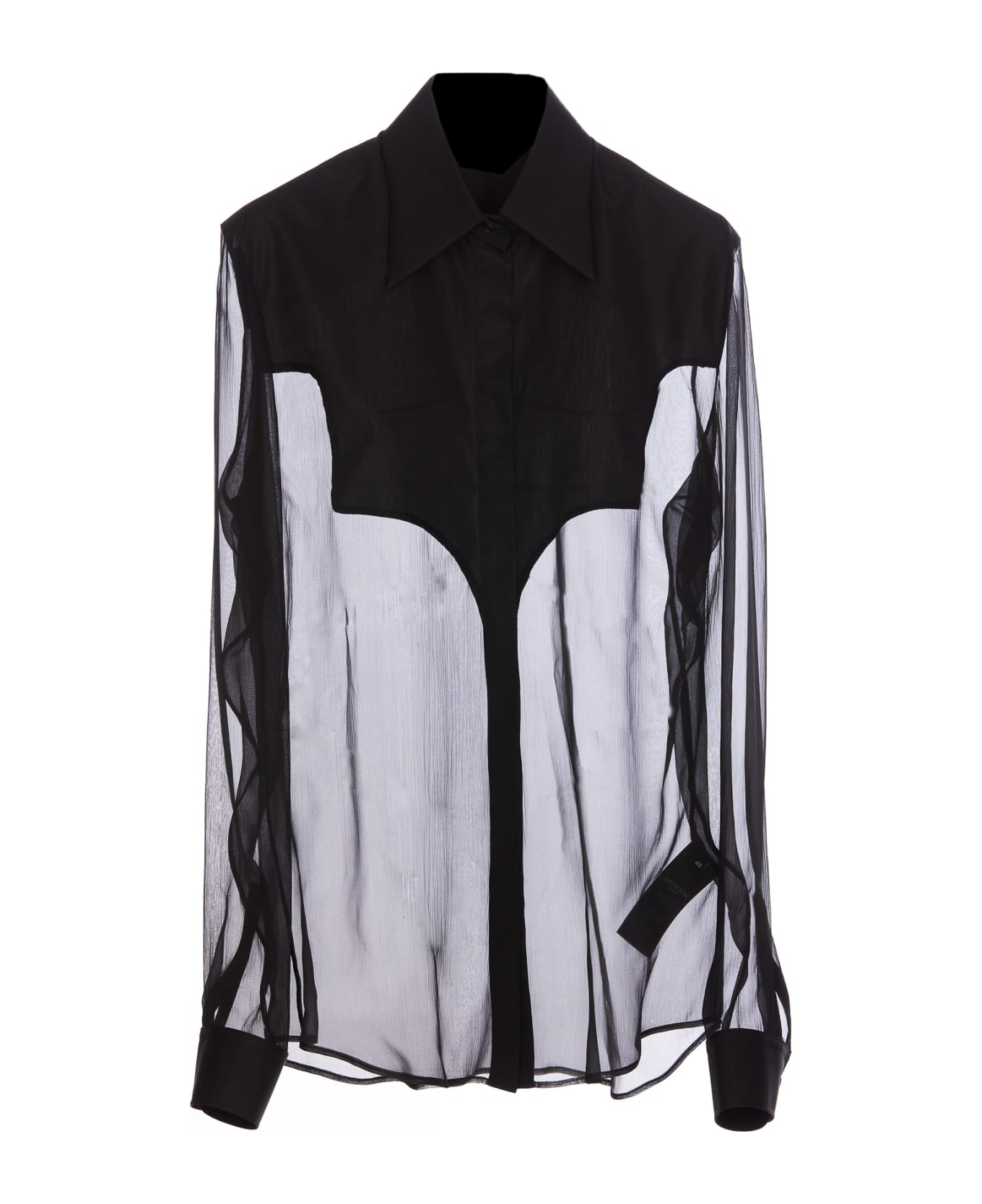 Balmain Western Silk Shirt - Black