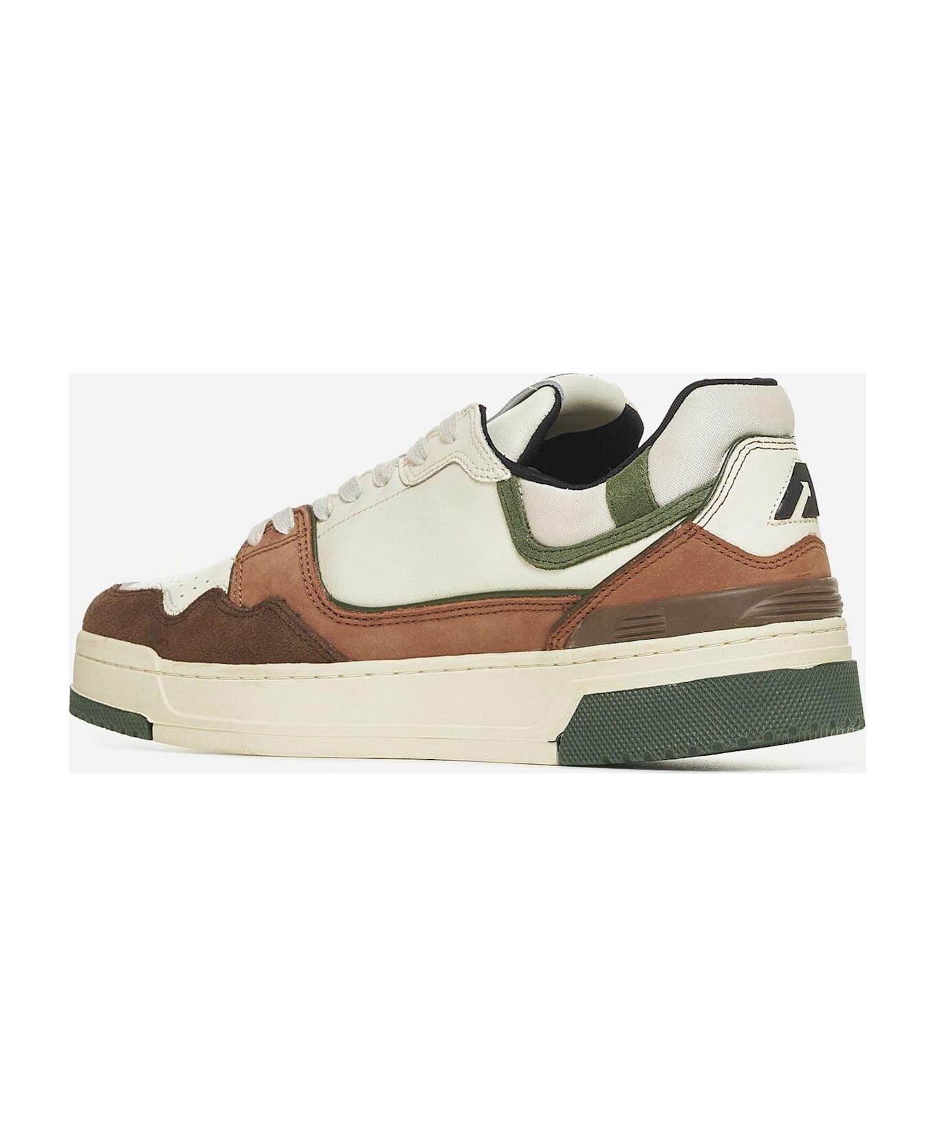 Autry Medalist Leather, Fabric And Suede Sneakers - Suede Nabuk Ebony Mil