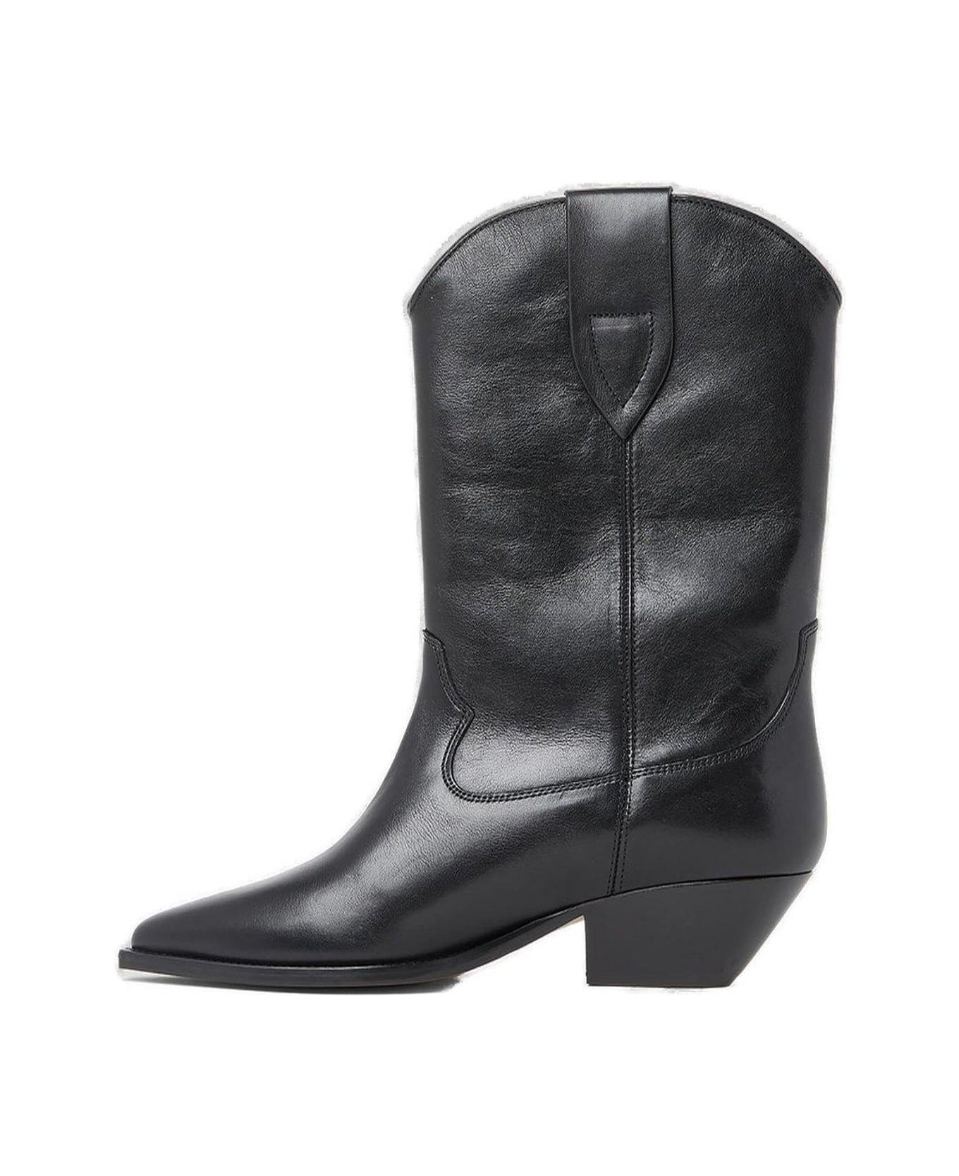 Isabel Marant Pointed Toe Block Heel Ankle Boots - Black ブーツ