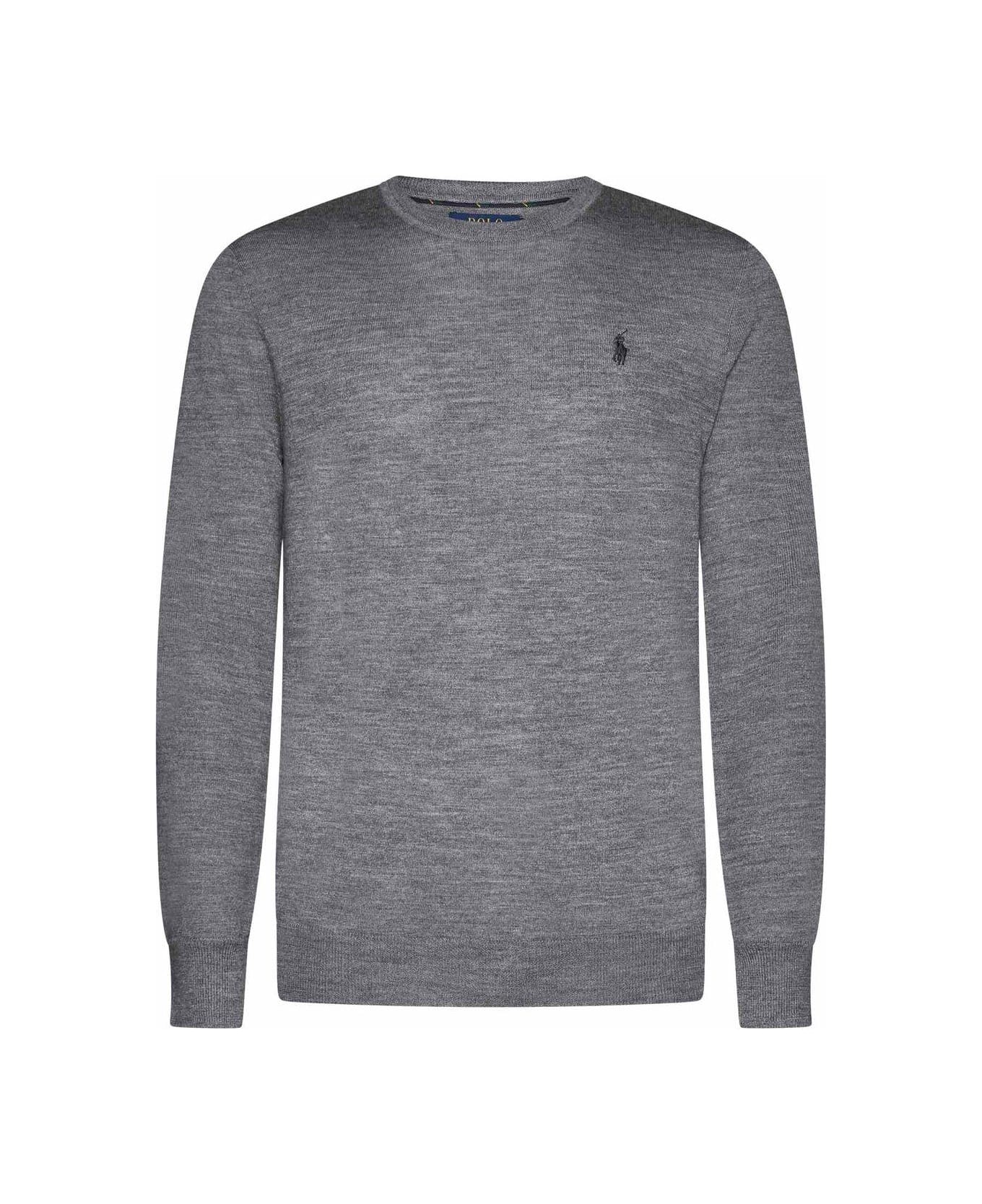 Ralph Lauren Pony Embroidered Knit Jumper - Fawn Grey Heather