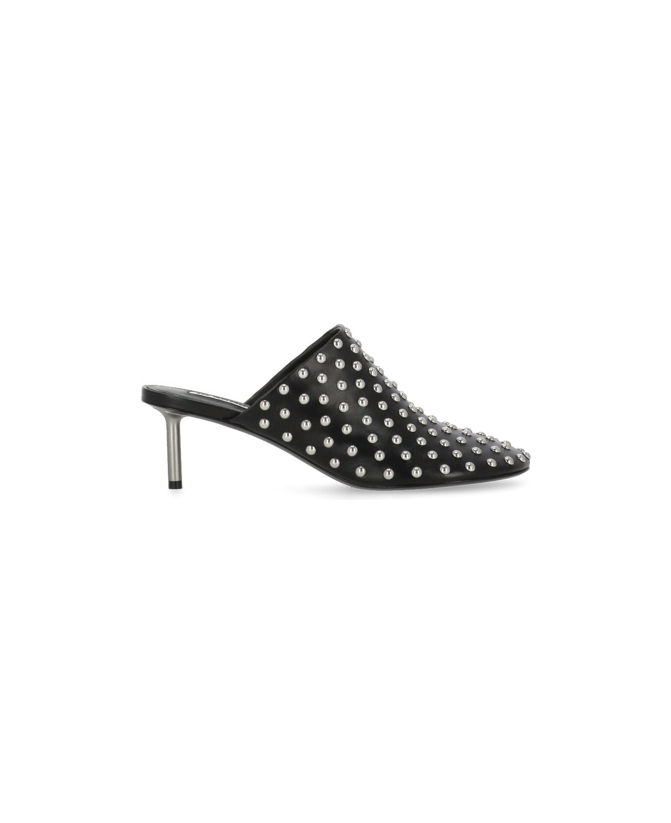 Jil Sander Leather Sabot With Studs - Black