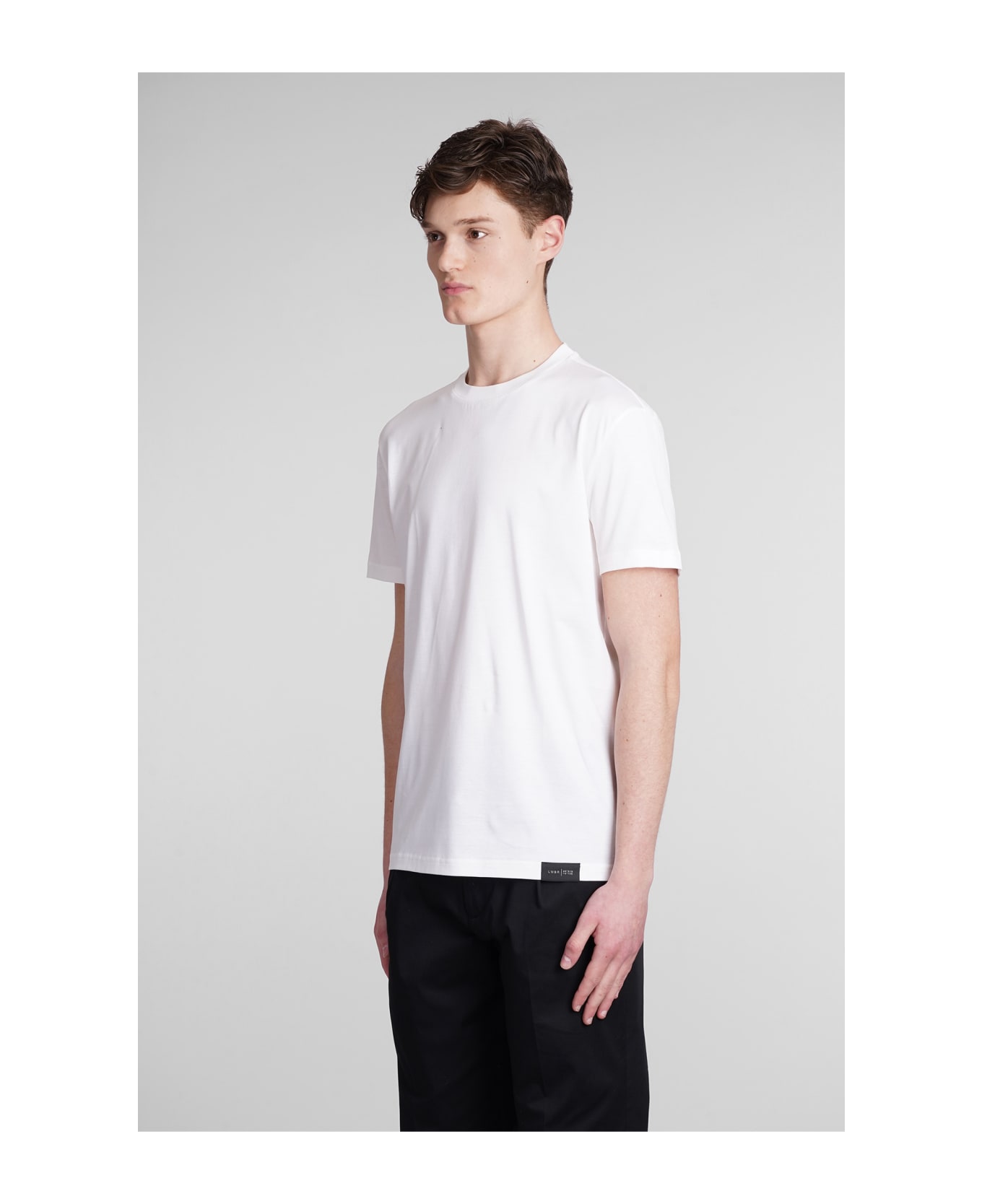 Low Brand B134 Basic T-shirt In White Cotton - white