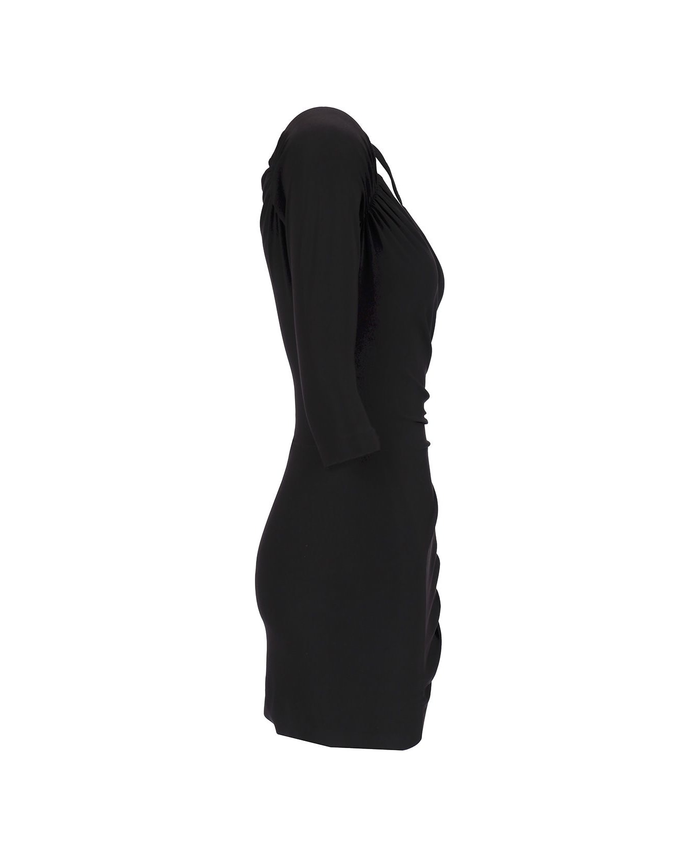 Norma Kamali Off The Shoulder 
pickleball
 Dress - BLACK