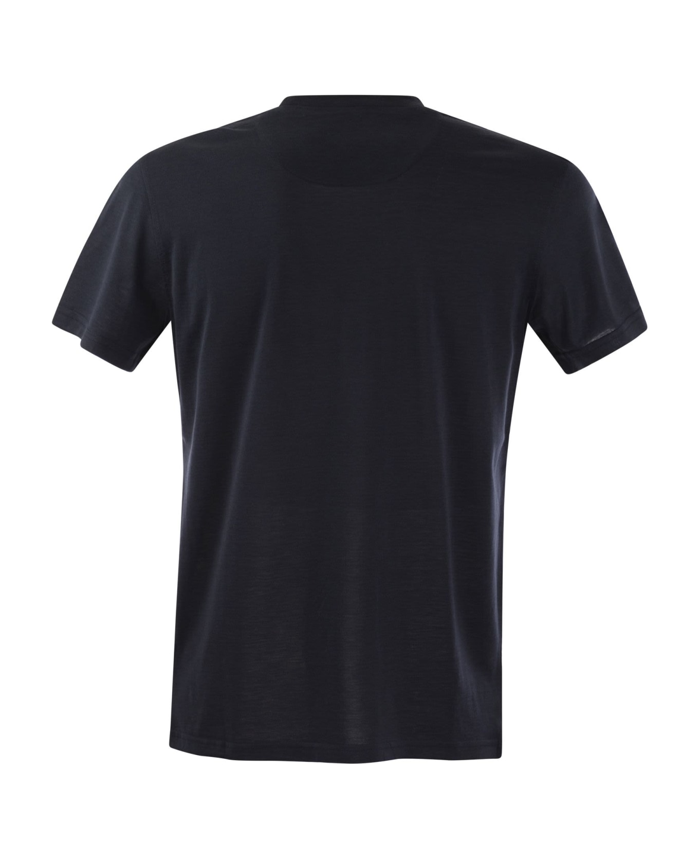 PT01 Silk And Cotton T-shirt - Navy