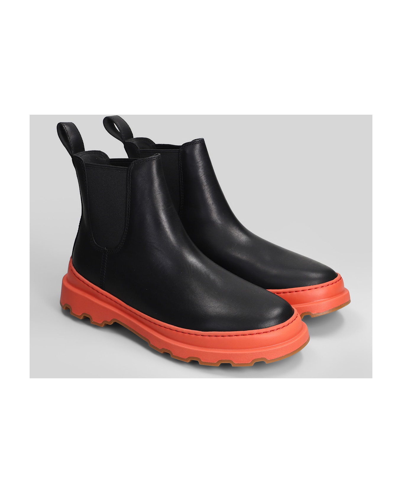 Camper Noray Ankle Boots In Black Leather - black