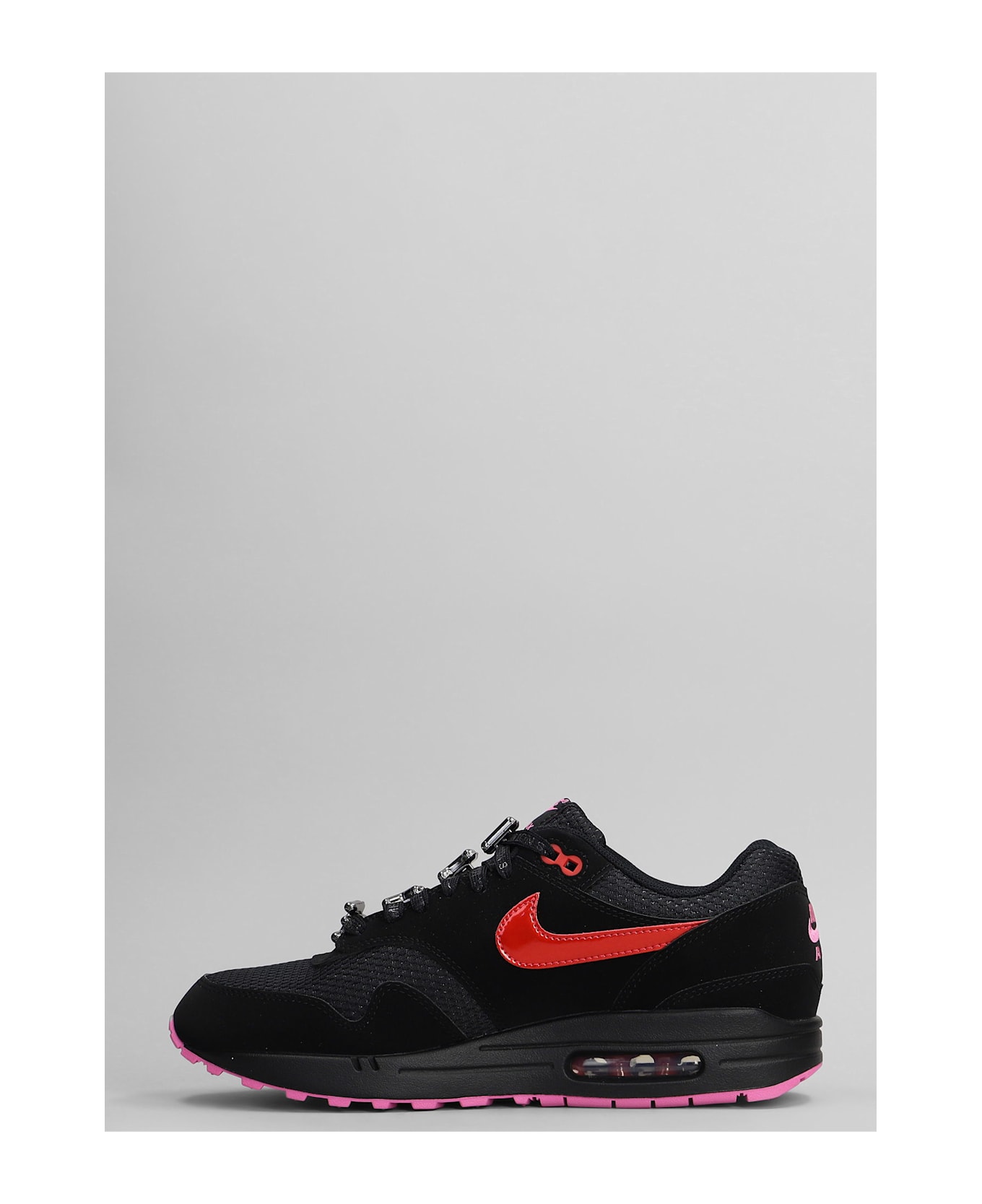 Nike Air Max 1 Prm Sneakers In Black Suede And Fabric - black
