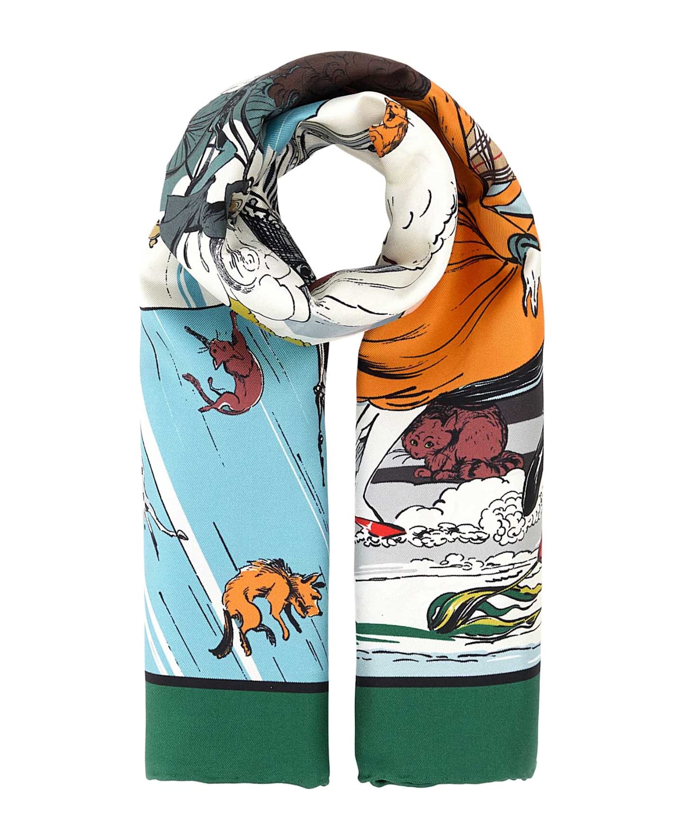 Burberry Printed Silk Foulard - KEWGREEN