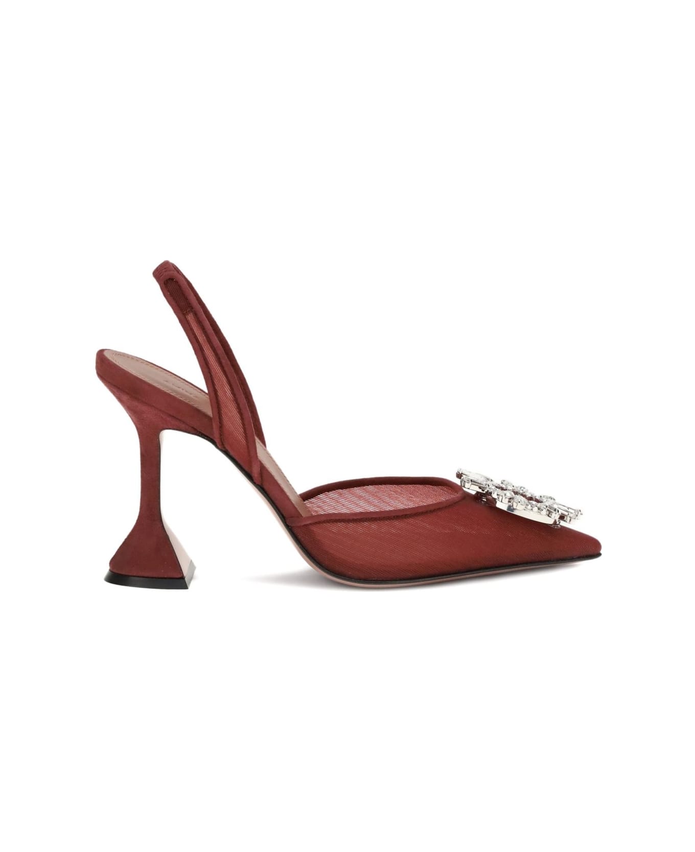 Amina Muaddi Begum Mesh Slingback Pumps - Bordeaux ハイヒール