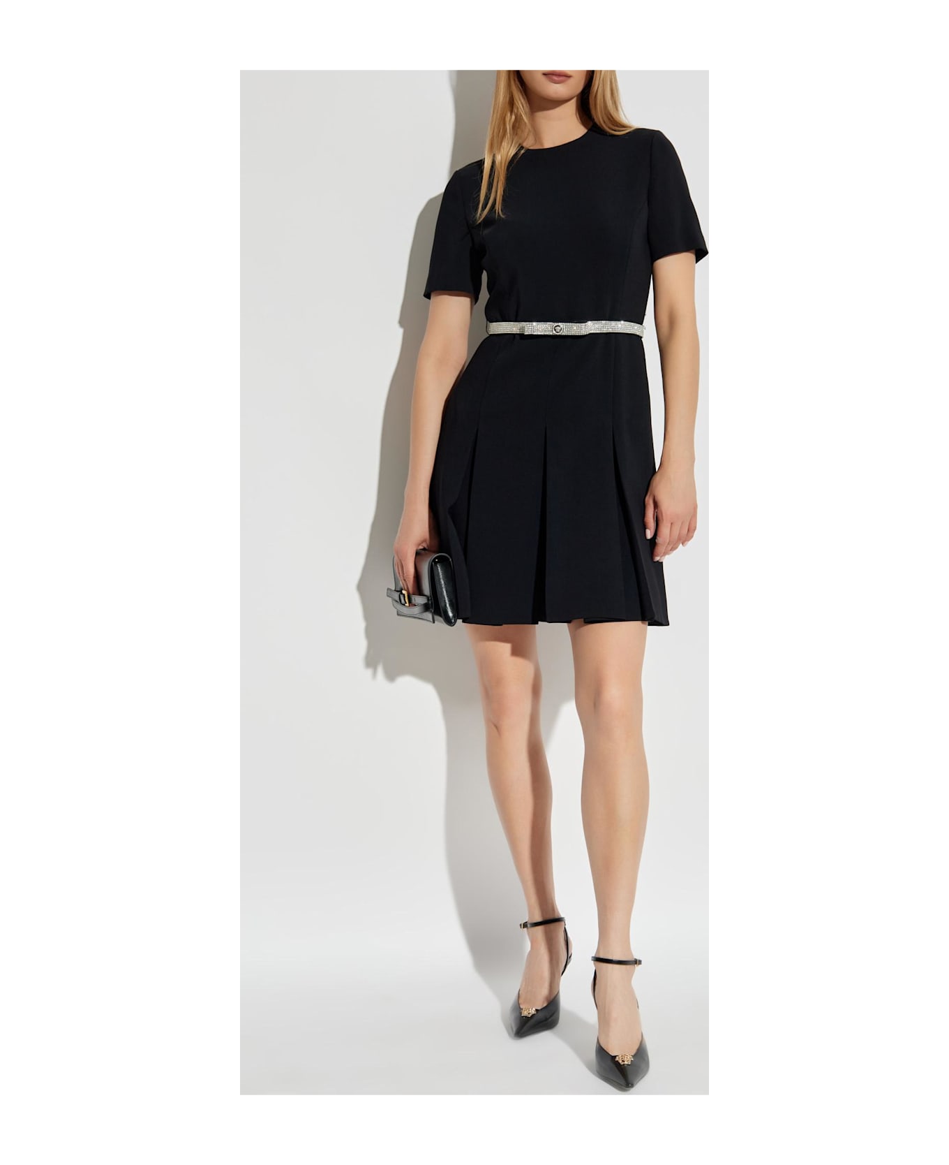 Versace Dress With A Waist Belt - Black