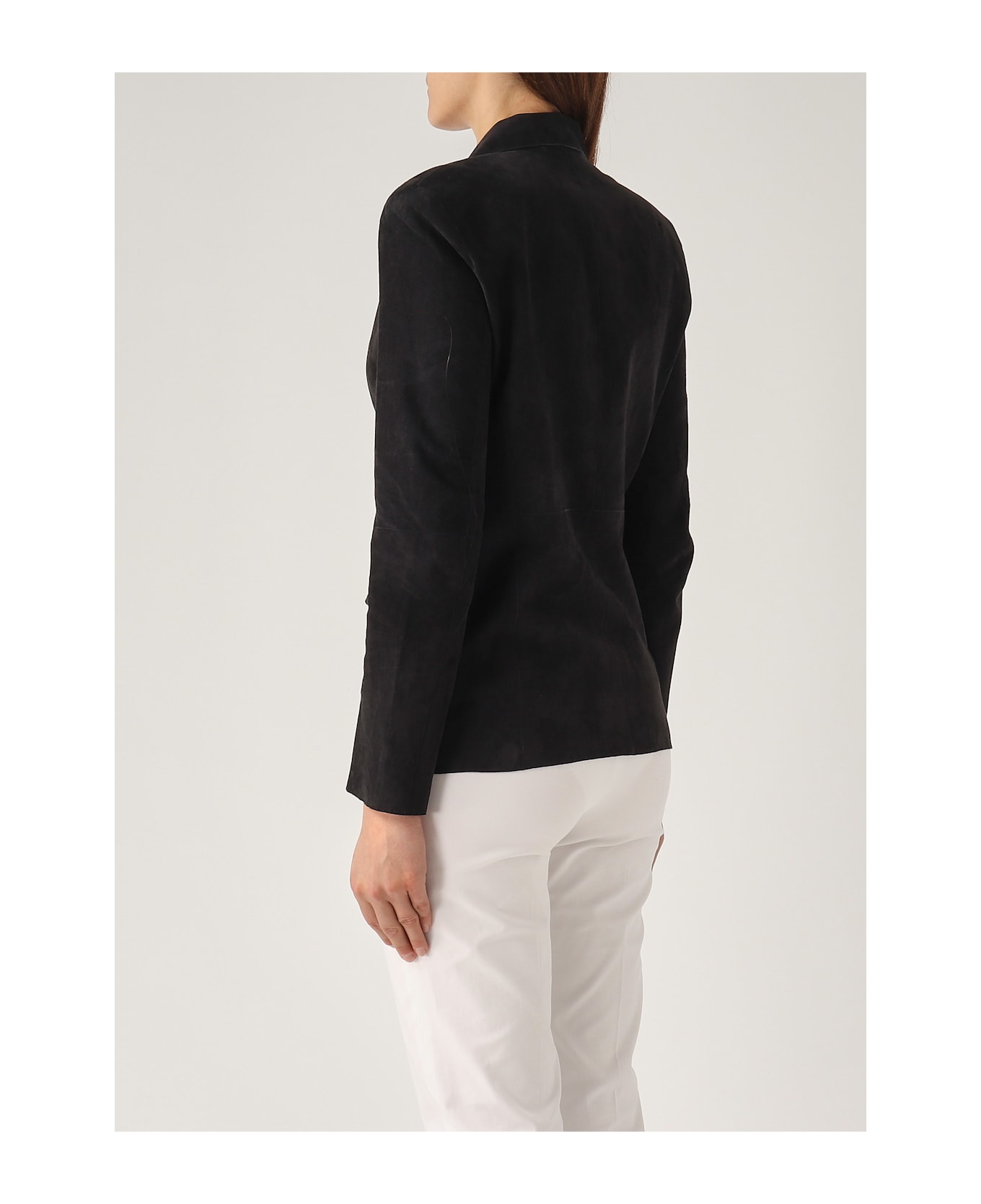 The Jackie Leather Beatriz Leather Jacket - NAVY