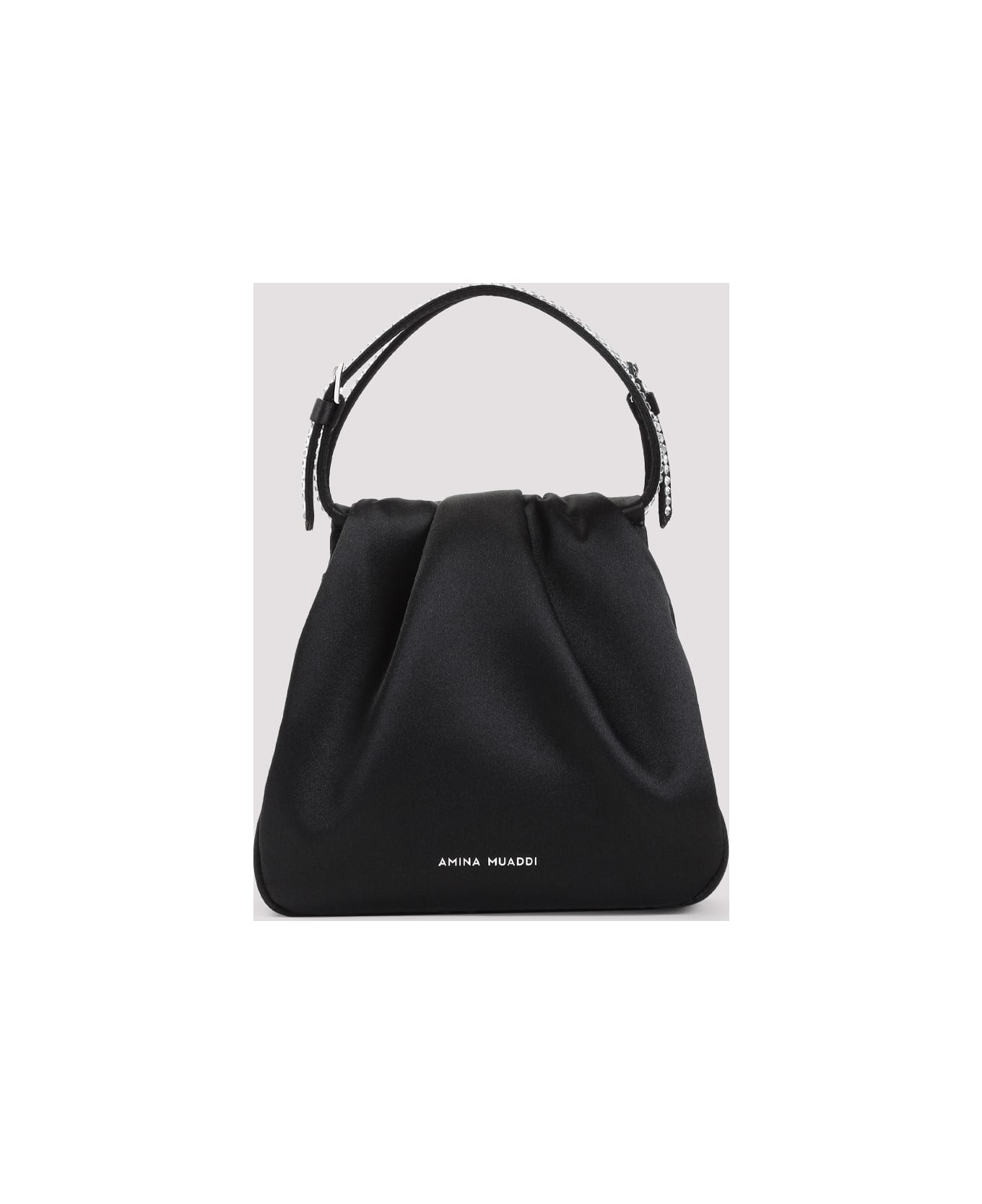 Amina Muaddi Vittoria Bag - Black White