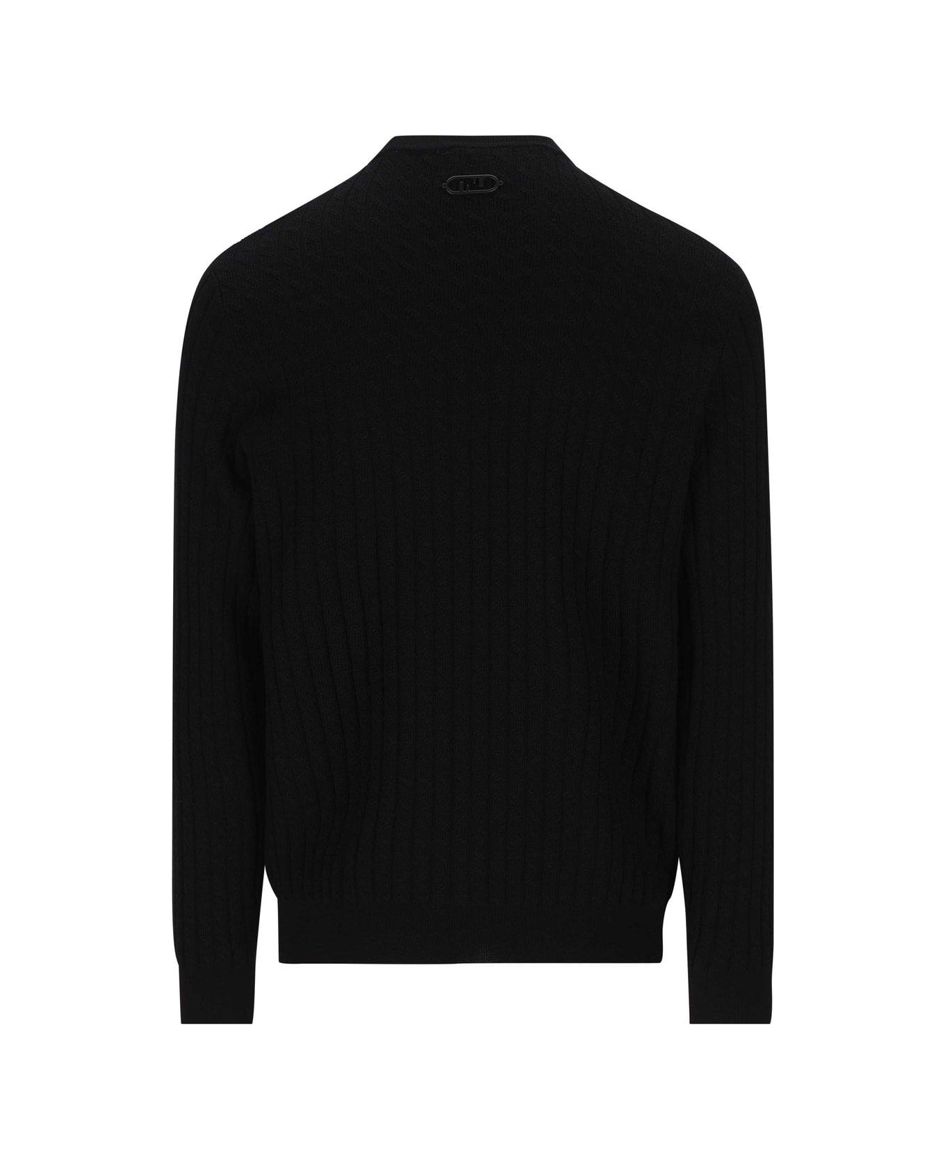 Fendi Cut-out Knitted Jumper - Black