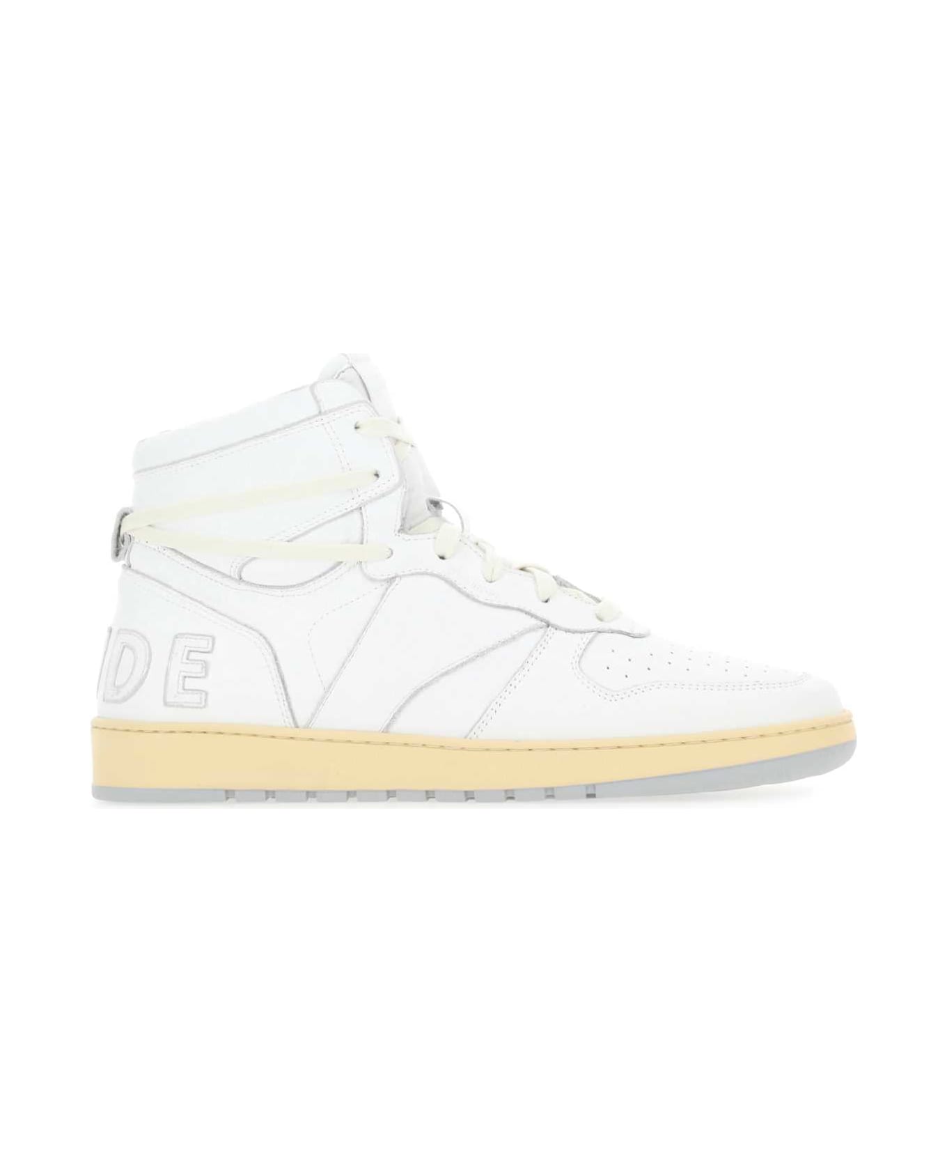 Rhude White Leather Rhecess Sneakers - 0444