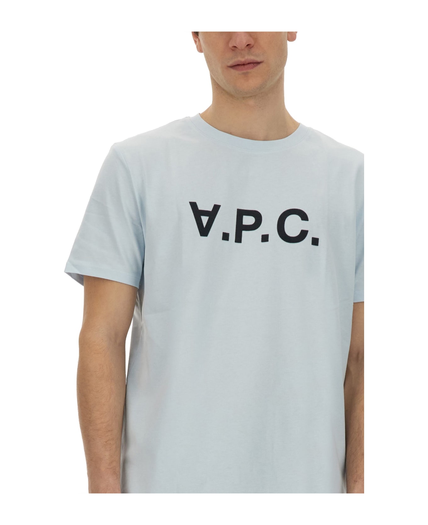 A.P.C. T-shirt With Logo T-shirt - AZZURRO