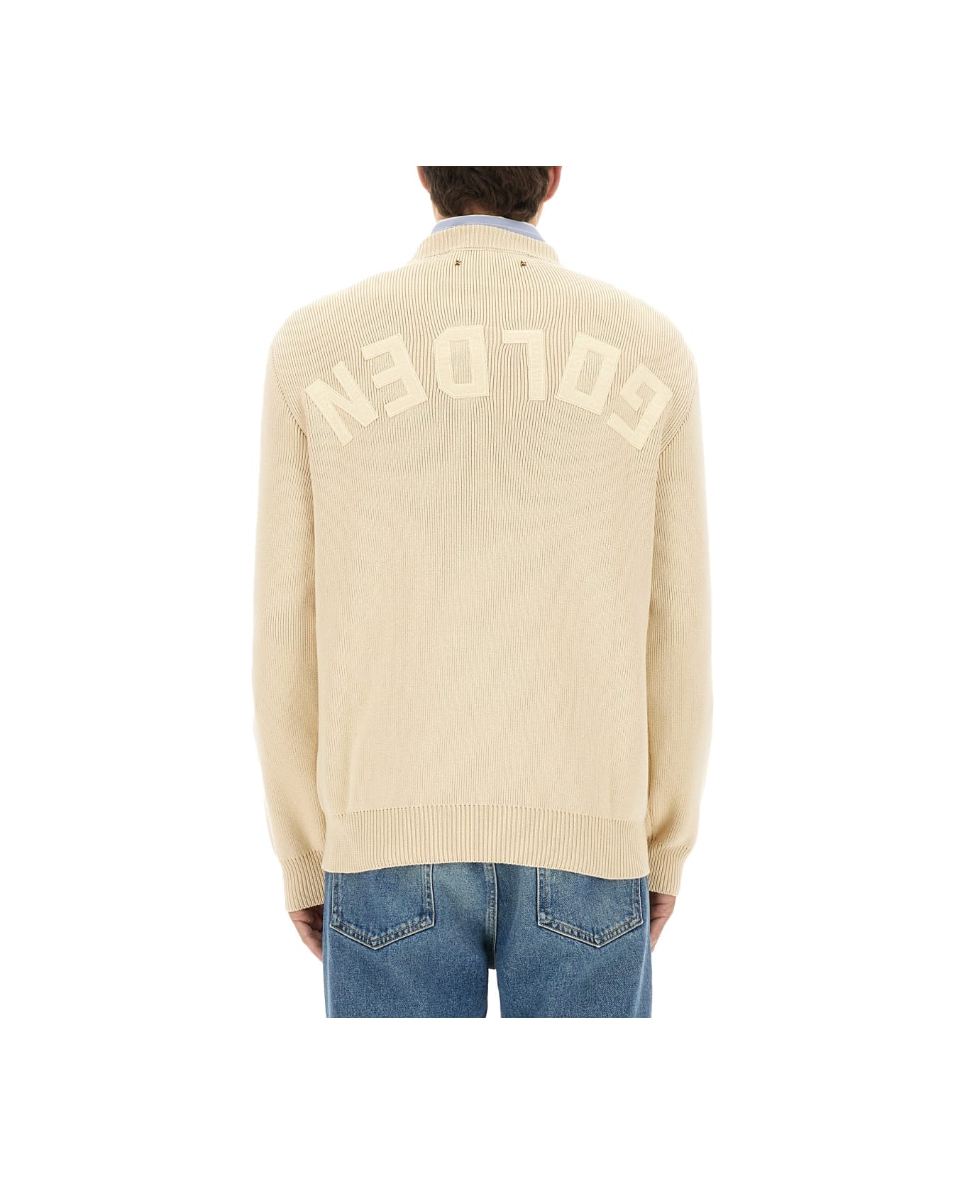 Golden Goose Jersey With Logo - IVORY