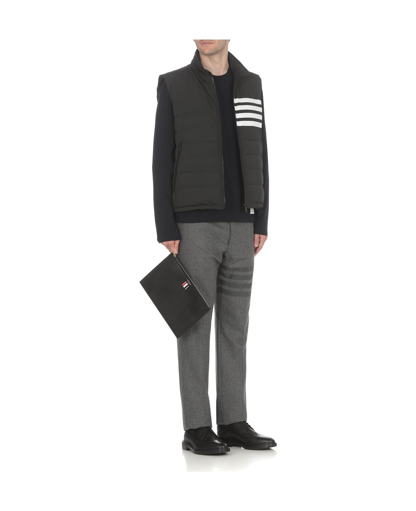 Thom Browne Long Sleeve Wool T-shirt - Blue
