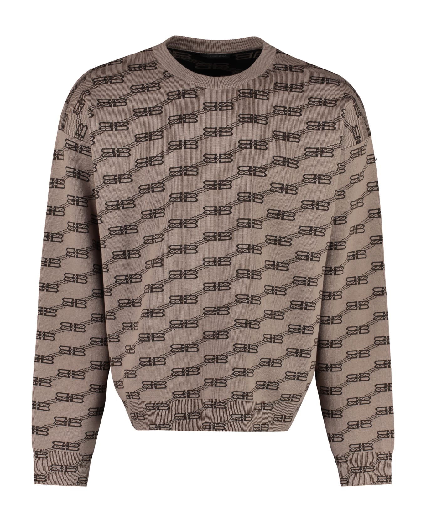 Balenciaga Long Sleeve Crew-neck Sweater - brown