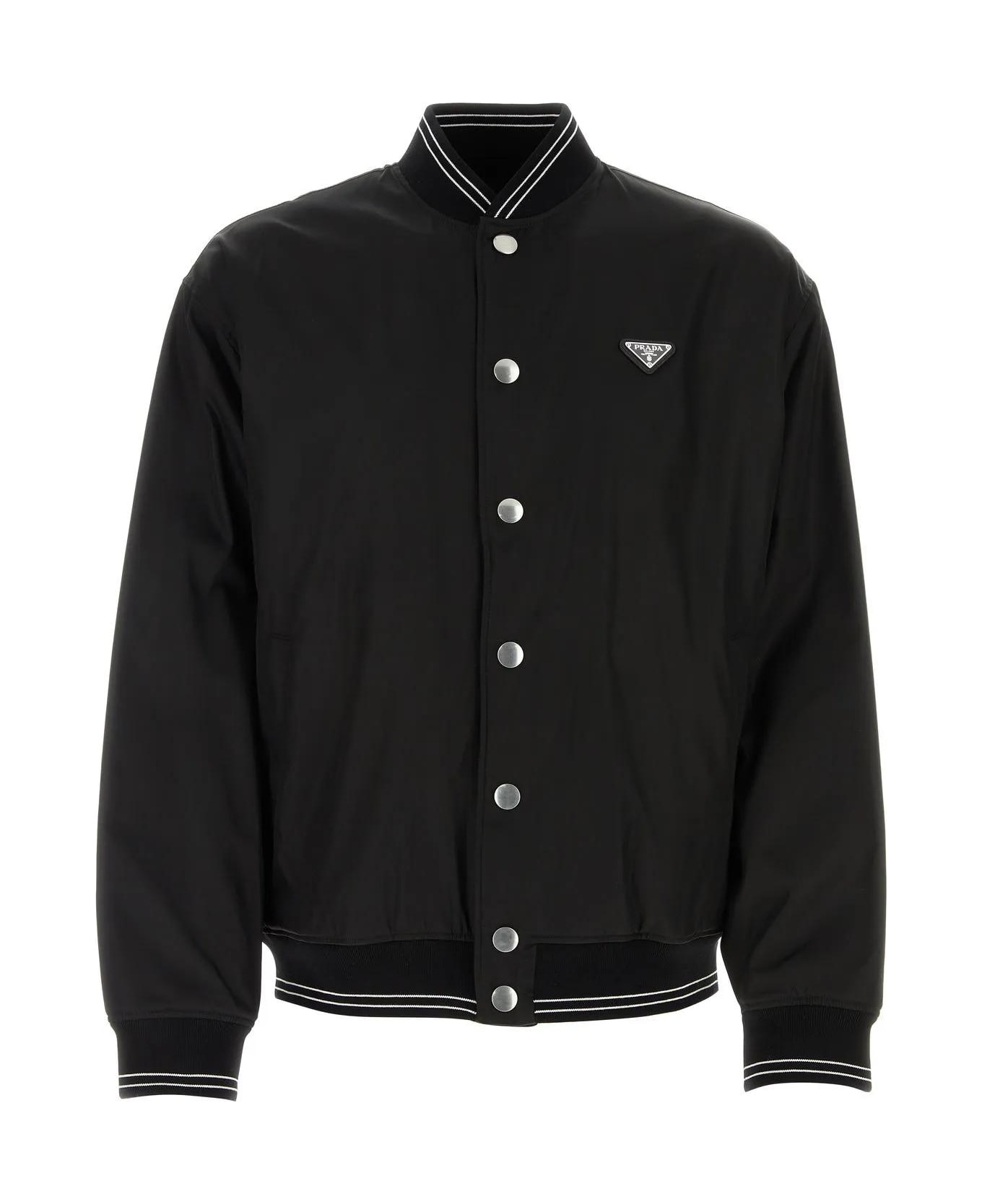 Prada Black Re-nylon Reversible Bomber Jacket - NERONERO