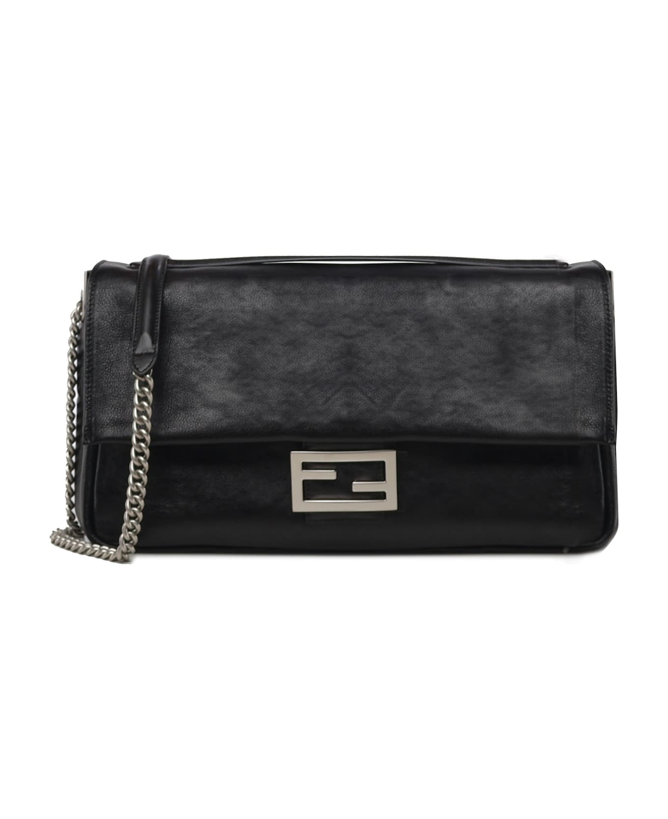 Fendi Baguette Bag With Shoulder Strap - Black
