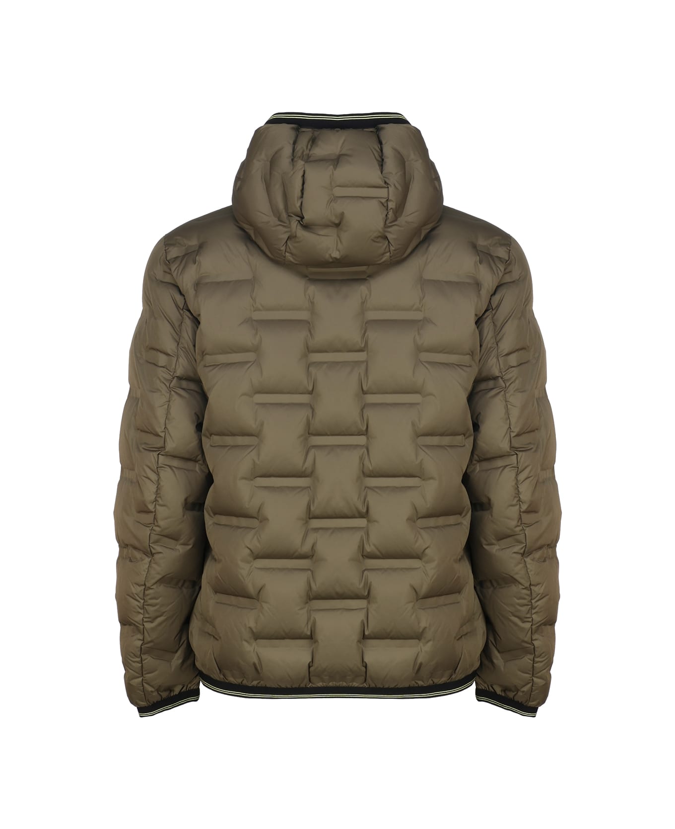 Blauer Nylon Down Jacket With Rectangle Quilting ダウンジャケット