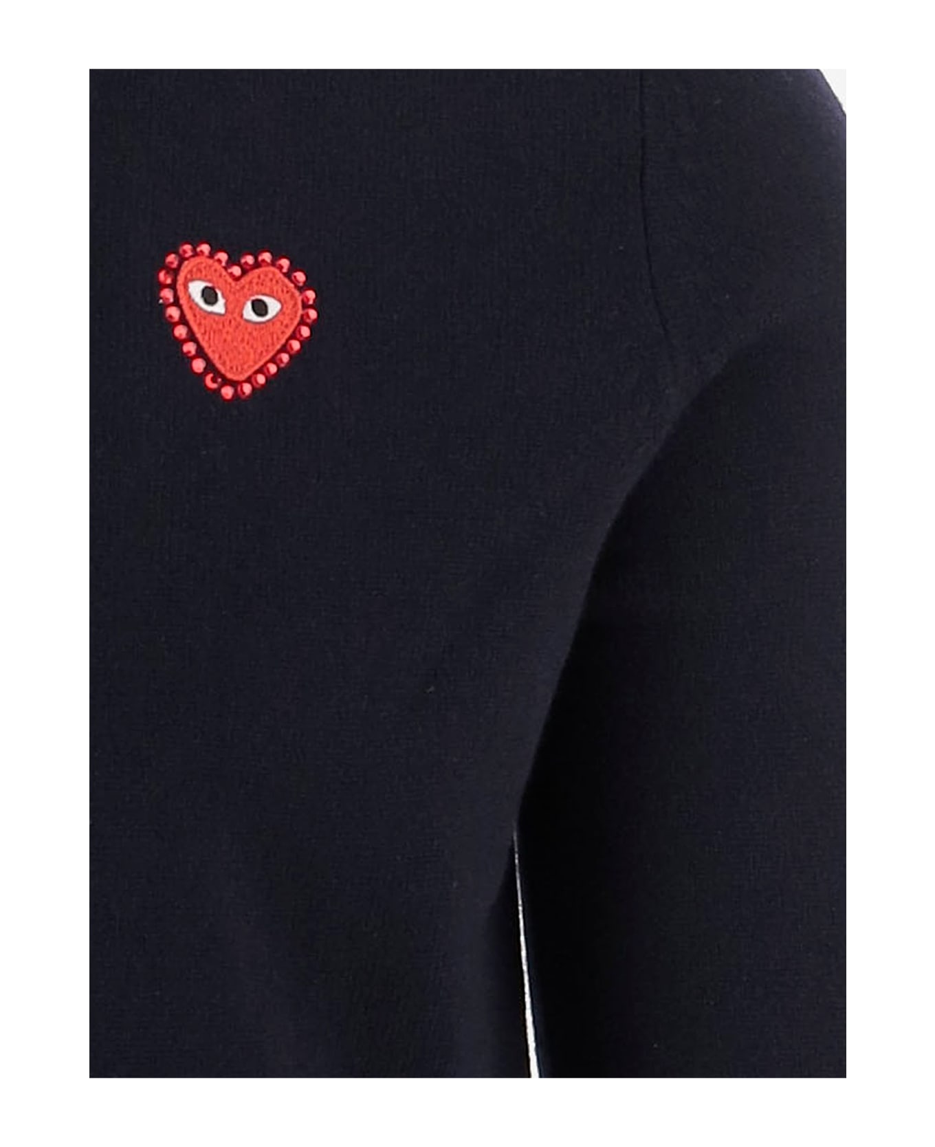 Comme des Garçons Play Wolf Cardigan With Logo - Blue