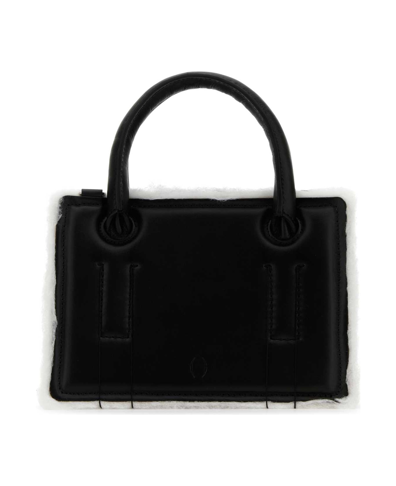 Dentro Black Leather Mini Otto Handbag - BLACK