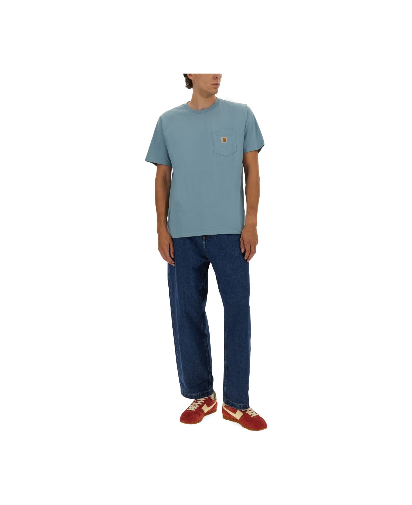 Carhartt T-shirt With Pocket - AZURE