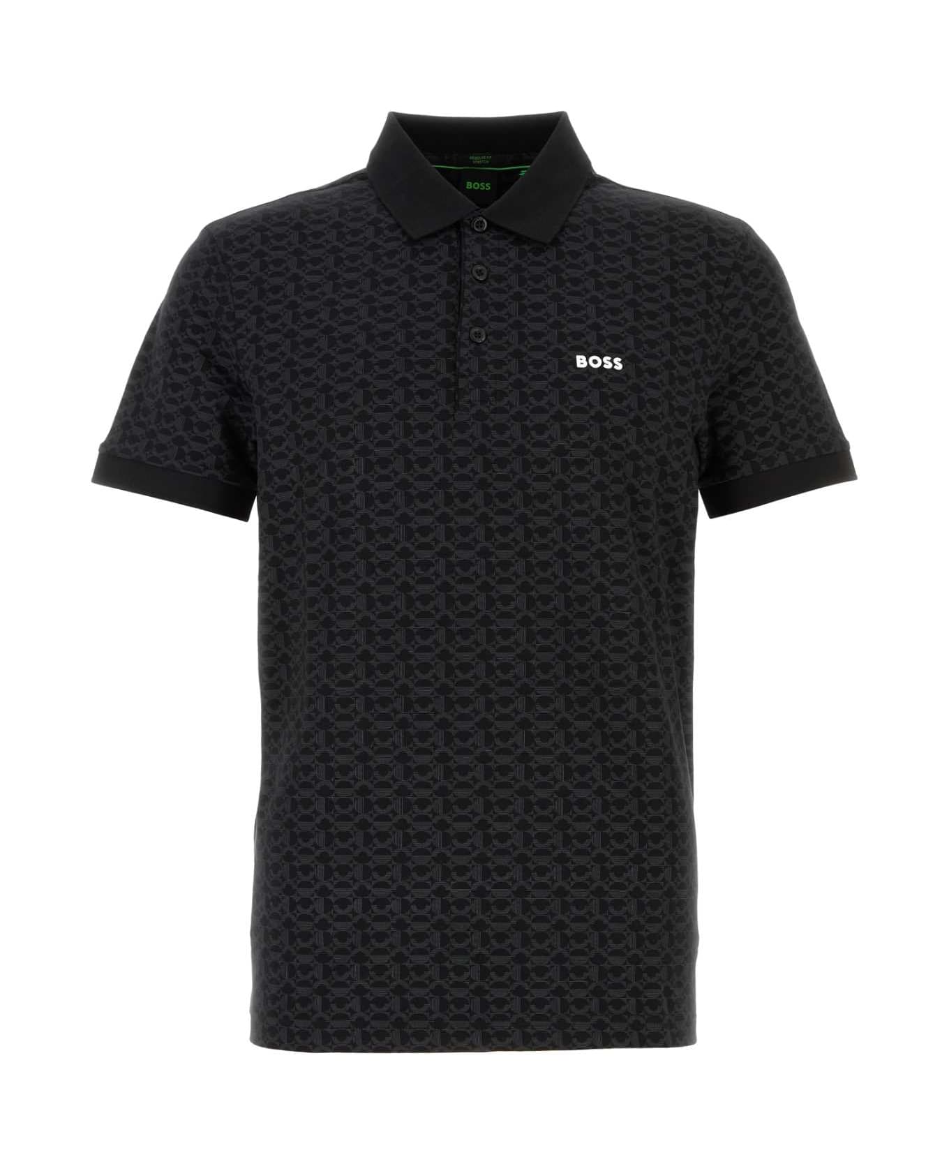 Hugo Boss Black Stretch Cotton Polo Shirt - 001BLACK