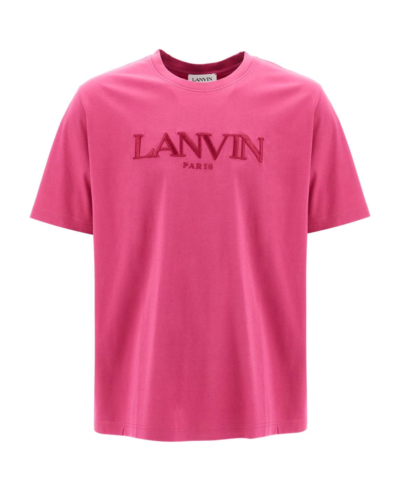 Lanvin T-shirt With Embroidered Logo Design - FUCHSIA (Pink)