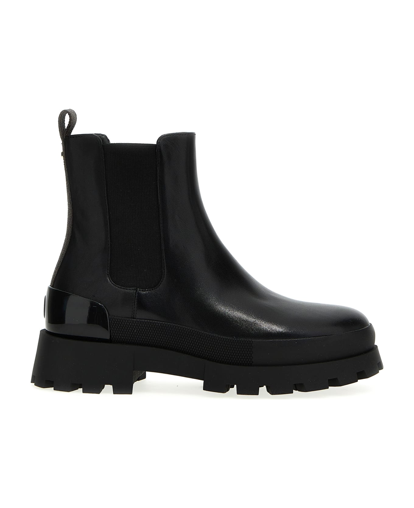 Michael Kors Rowan Leather Chelsea Boot With Logo - black
