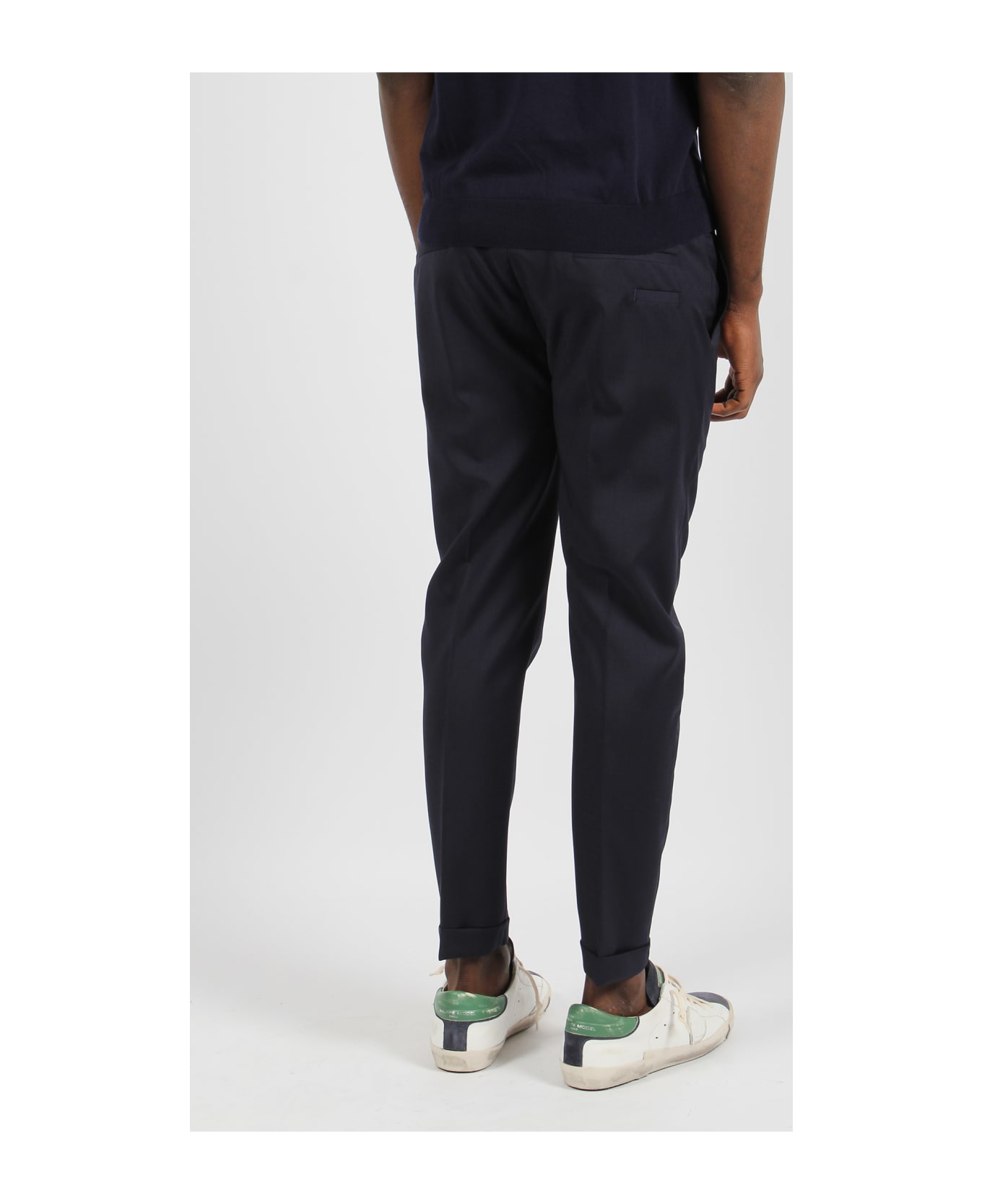 Low Brand Riviera Elastic Tropical Wool Trousers - Blue