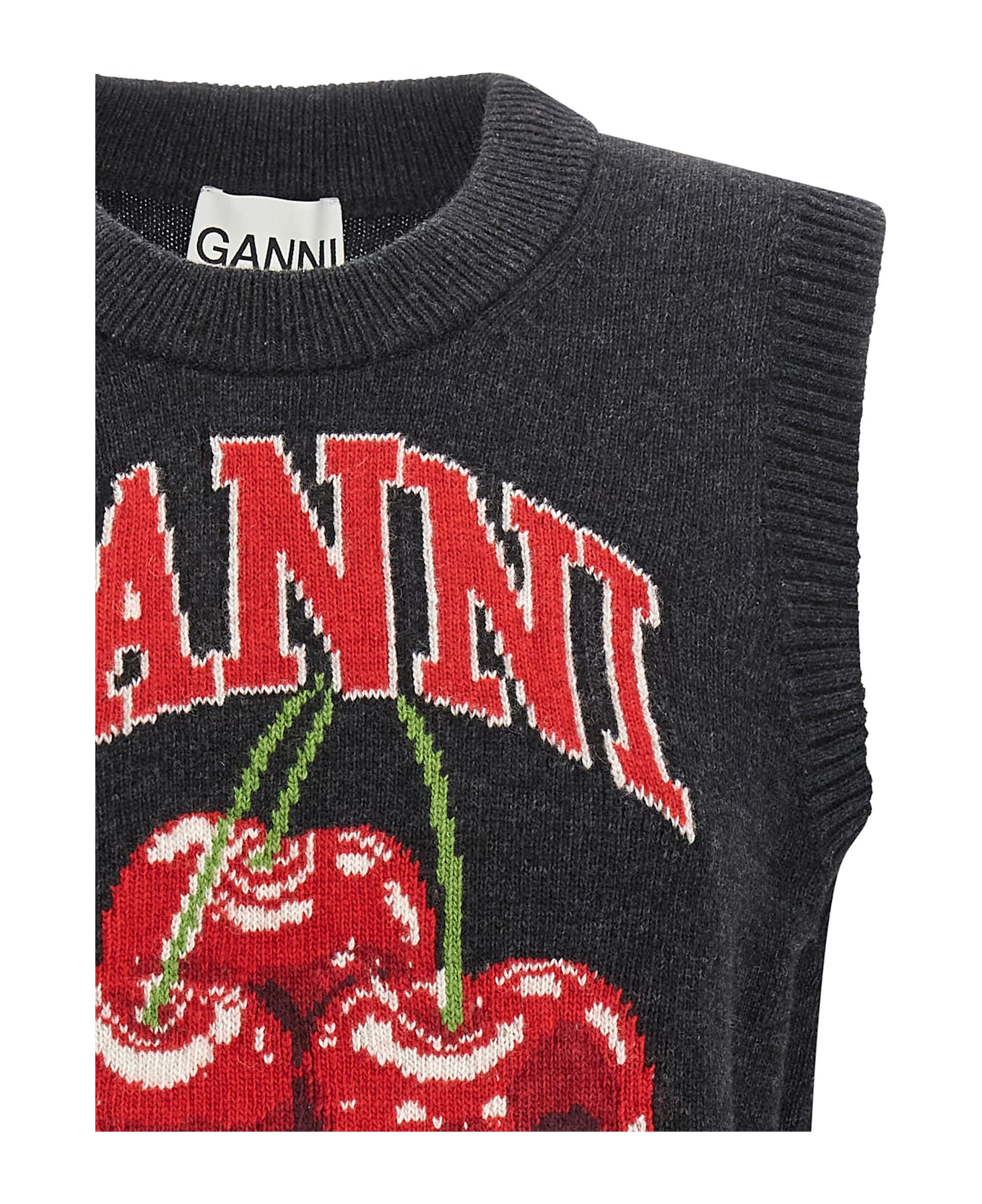 Ganni 'cherry' Vest - Black  