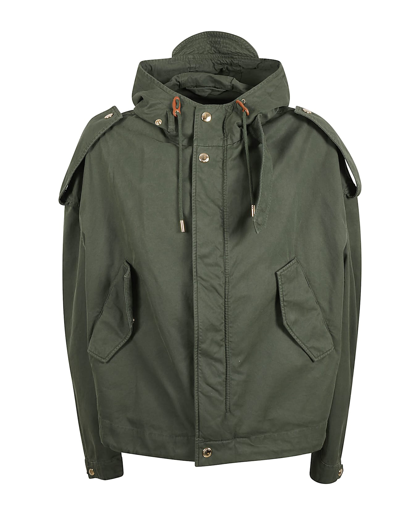 Alexander McQueen Drawstring Hood Wide Jacket - Green