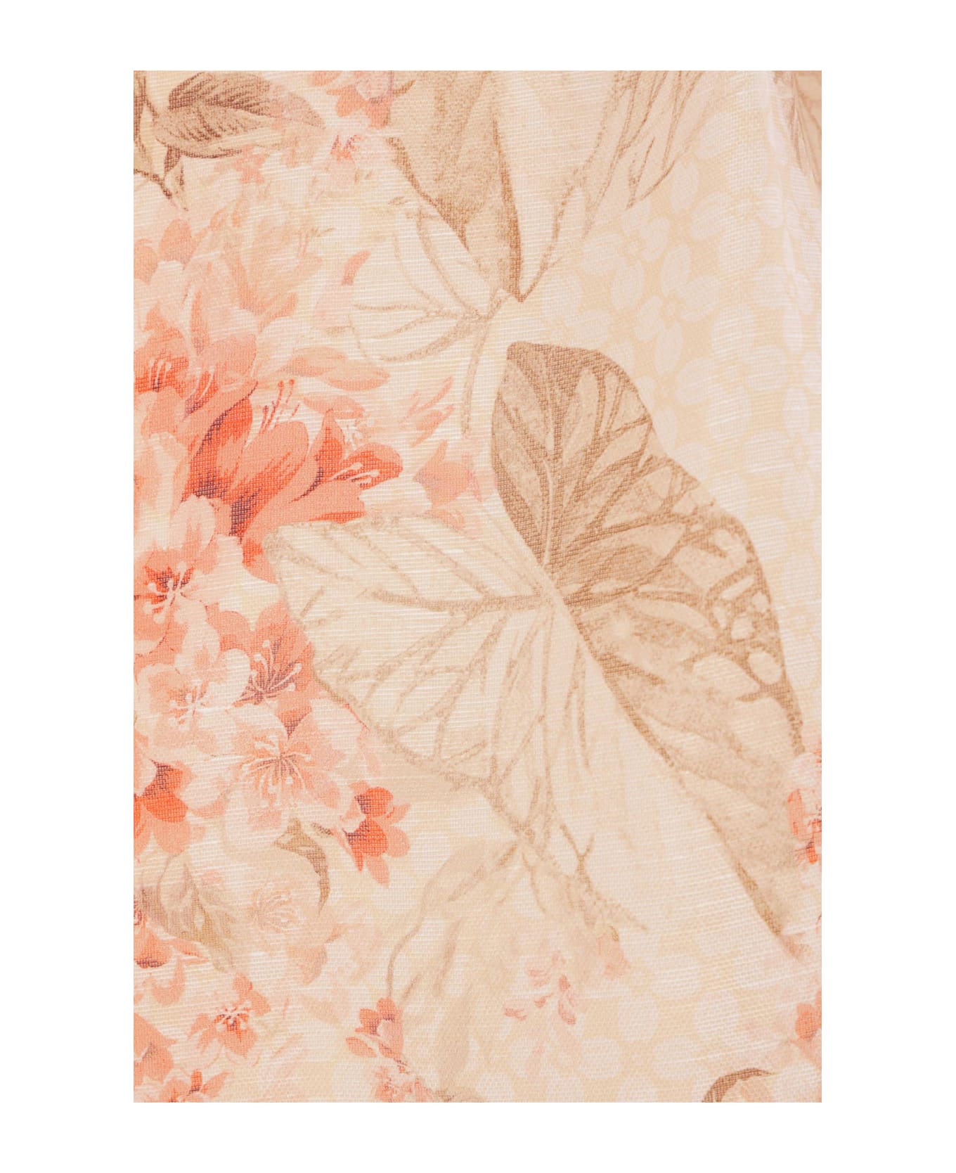 Zimmermann Illuminate Midi Dress In Linen And Silk - PINK