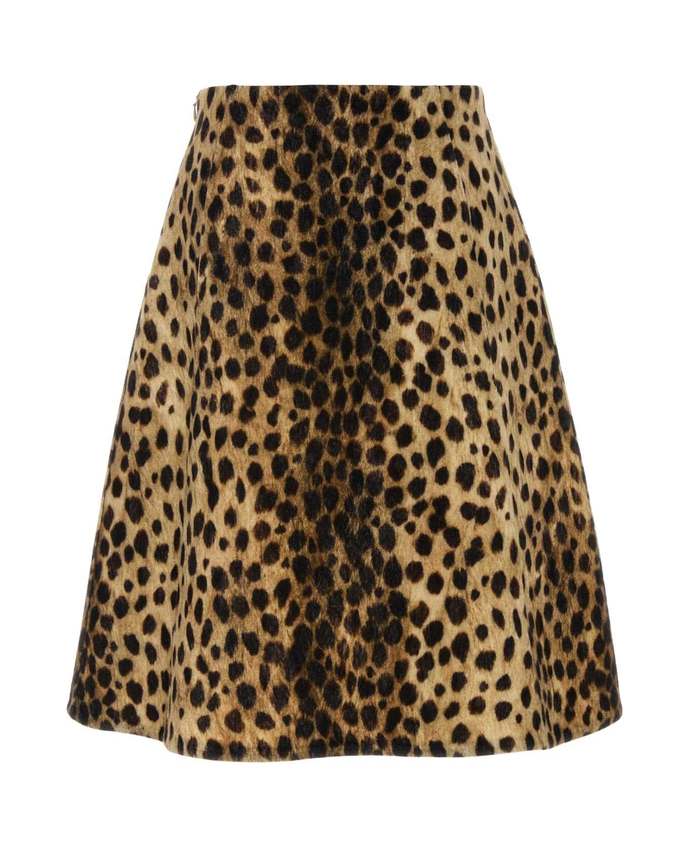 Valentino Garavani Printed Wool Skirt - ANIMALIER