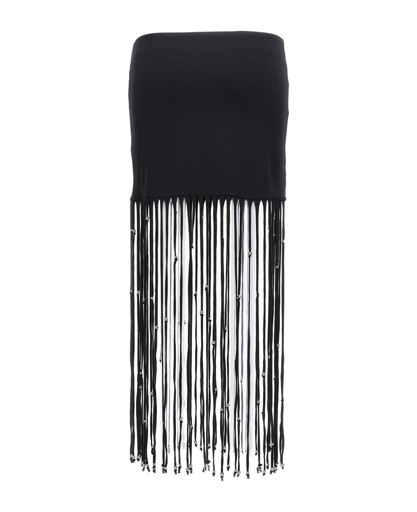 Rotate by Birger Christensen Sunday Capsule Beads Fringed Skirt - Black  